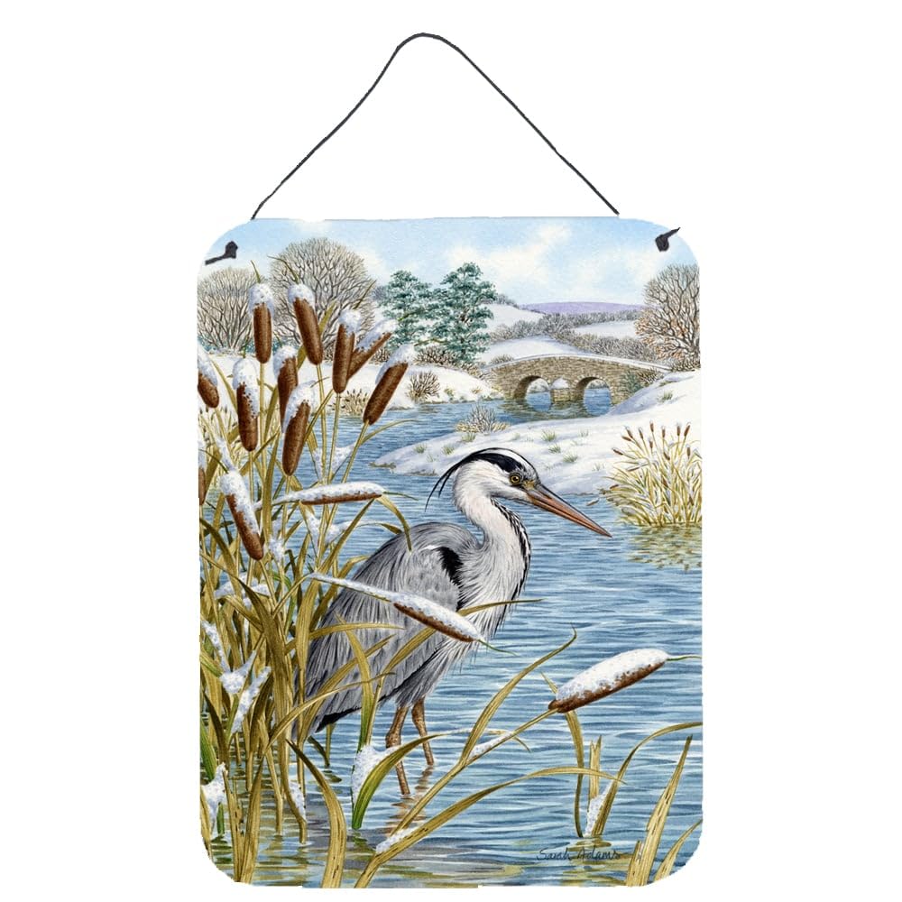 Blue Heron Wall Decor - 12x16 Aluminum Metal Sign for Kitchen, Bar, Bathroom & Front Door - Rustic Home Decor Plaque - Perfect for Farmhouse, Coastal & Cabin Style Interiors