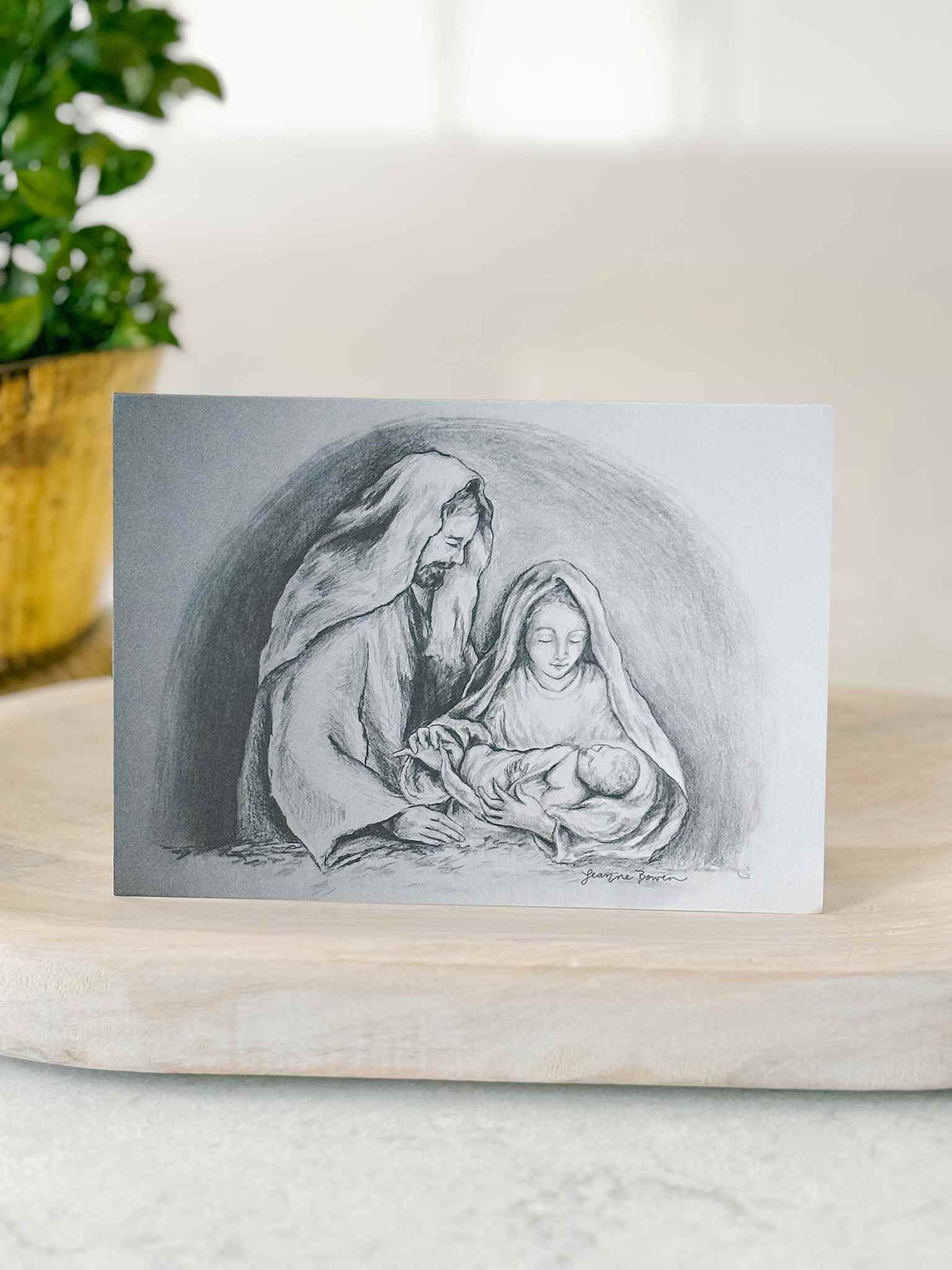 Holy Family Christmas Greeting Cards - Set of 5 Religious Holiday Cards for Family, Friends & Church - Perfect for Christmas Wishes, Holiday Mail & Seasonal Greetings