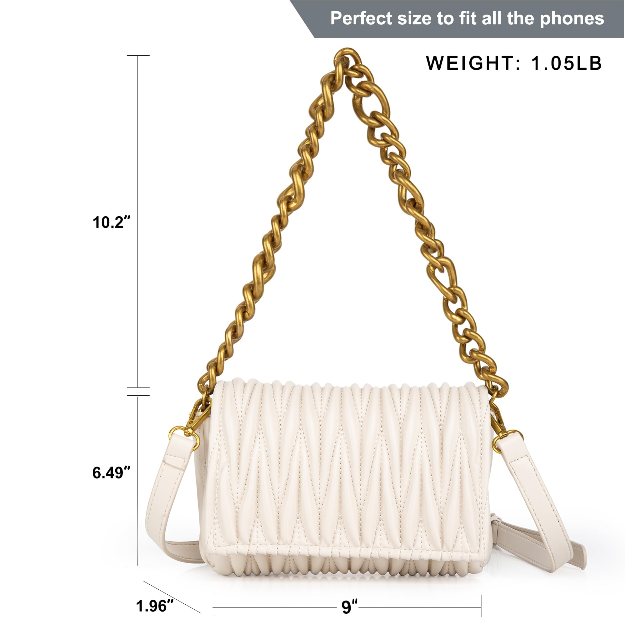 Montana West Quilted Crossbody Bag for Women - Stylish Small Purse with Top Handle - Perfect for Work, Travel & Everyday Use