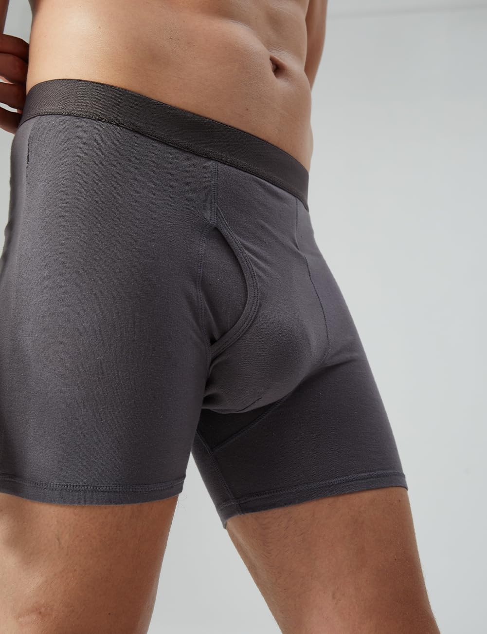 Natural Feelings Men's Boxer Briefs - Soft Cotton Underwear with Open Fly (3-Pack) - Comfortable for Daily Wear, Workout & Sleep