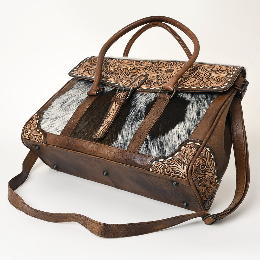 American Darling ADBG1397 Genuine Leather Crossbody Bag for Women - Western Style Hair-On Tooled Handbag Purse - Perfect for Casual Outings, Travel & Everyday Use