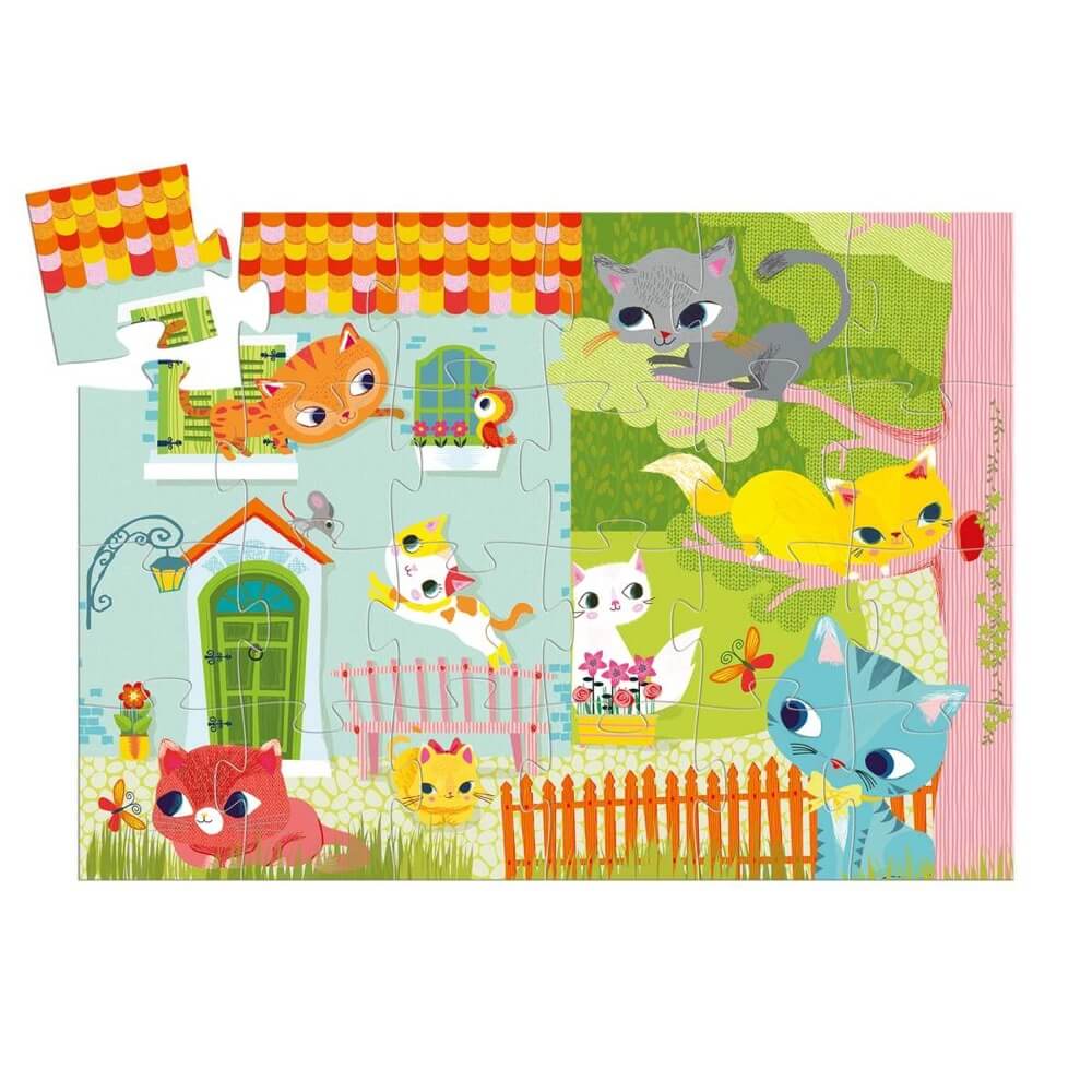 Djeco Pachat and His Friends Silhouette Puzzle - Wooden Animal Jigsaw Puzzle for Kids Ages 3-5, Educational Toddler Toys for Learning Shapes & Problem Solving - Perfect for Birthday Gifts & Preschool Classroom Activities