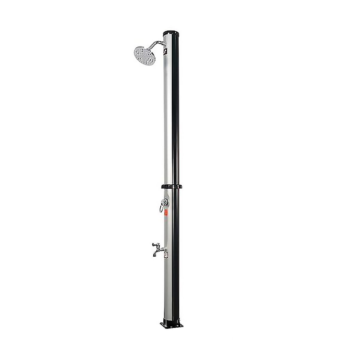 Solar Heated Outdoor Shower - 5.3 Gallon Portable Camping Shower with Adjustable Shower Head & Foot Tap - Perfect for Garden, Backyard, Poolside, Beach, RV & Camping (5.3 Gal, Silver)