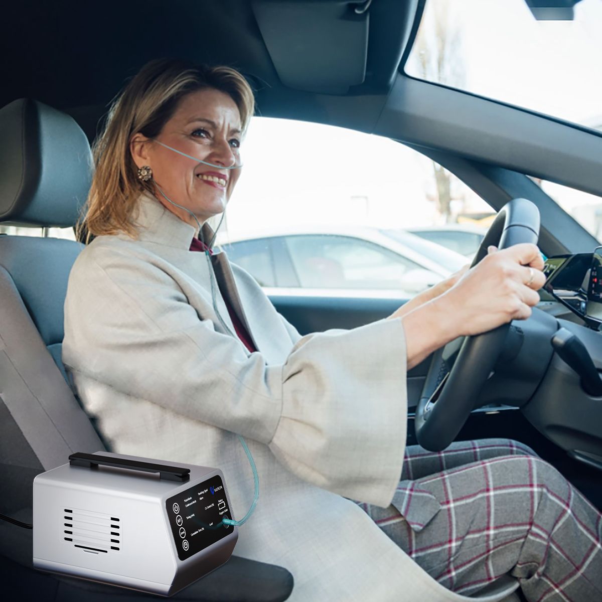 Portable Oxygen Concentrator 1.5L/min - Lightweight & Compact for Travel, High Altitude & Car Use - Ideal for Outdoor Activities, Hiking & COPD Patients