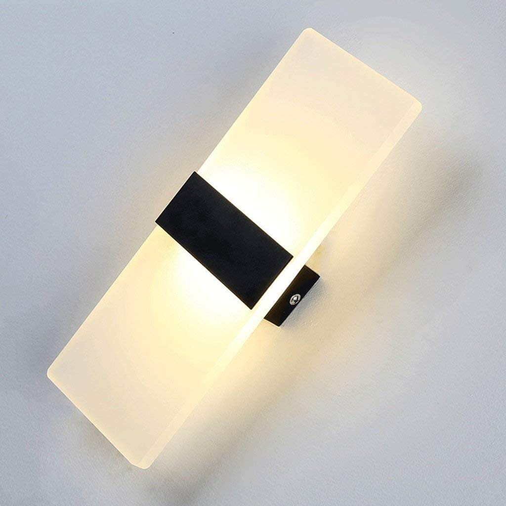 Modern Acrylic Wall Sconce with Wrought Iron Frame - LED Wall Lamp for Living Room, Bedroom, Study & Restaurant - Perfect for Ambient Lighting and Home Decor
