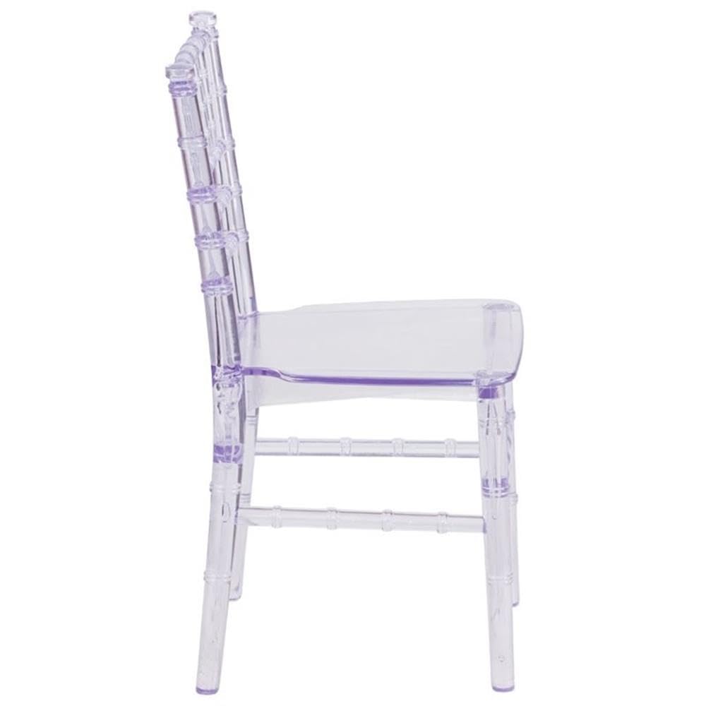 BOWERY HILL 12.5-Inch Clear Transparent Resin Kids Chiavari Chair - Modern Children's Seating for Birthday Parties, Weddings & Home Decor