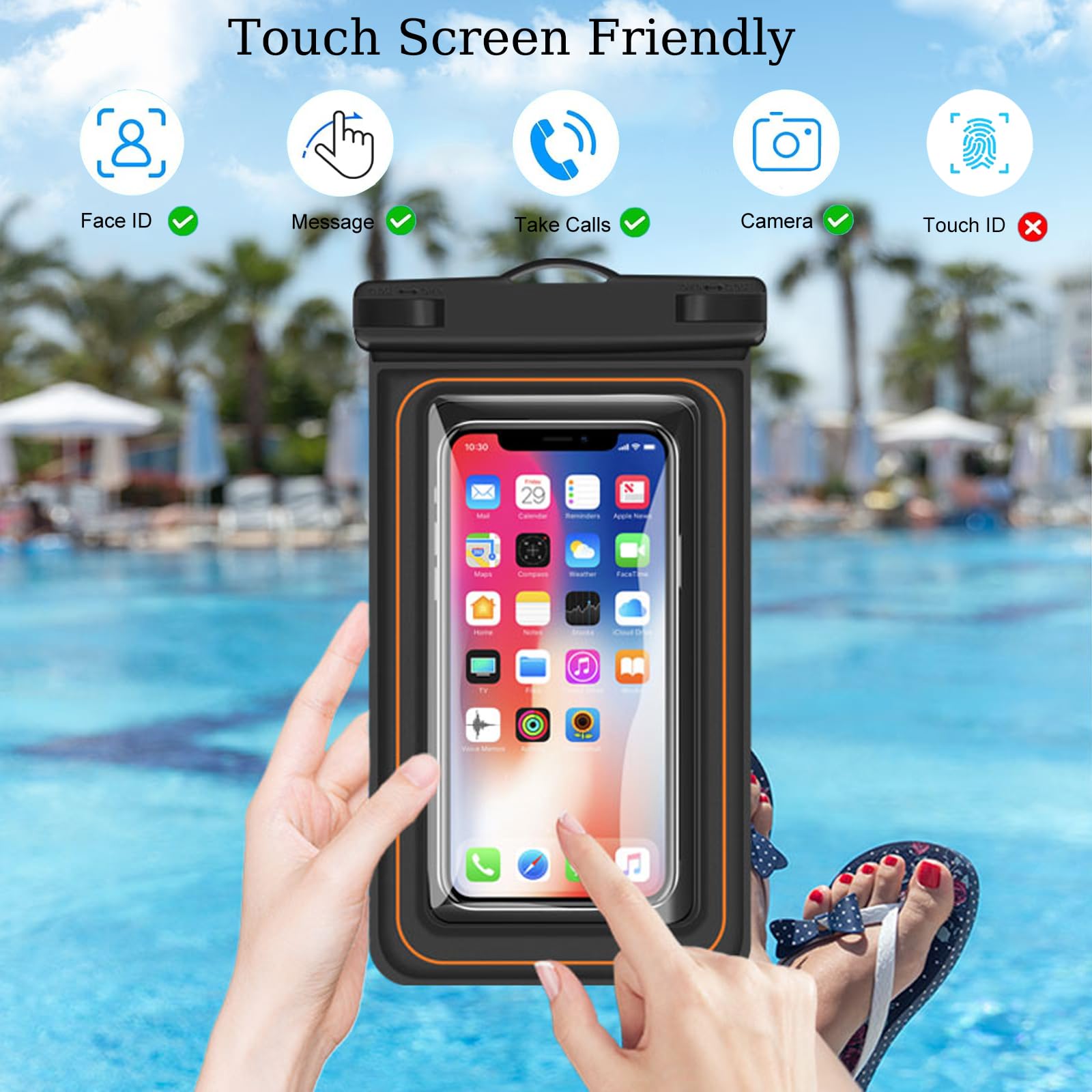 **Waterproof Phone Pouch IPX8 - Floating Dry Bag for iPhone 16/15 Pro Max/14 Plus/13/12/11/XR/XS/SE & Galaxy S24/S23/S22 FE (Up to 7.2