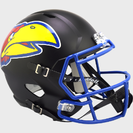 Official Kansas Jayhawks Speed Replica Full Size Football Helmet - Authentic NCAA Black College Helmet for Fans, Collectors & Sports Decor | Perfect for Game Day, Man Cave, Sports Memorabilia Display