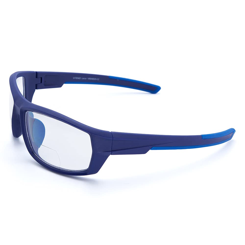 VITENZI Bifocal Safety Glasses with Reading Magnification - ANSI Certified Wrap Around Protective Goggles for Sports, Work & Outdoor Activities - Anti-Fog, Scratch Resistant Safety Eyewear for Men & Women