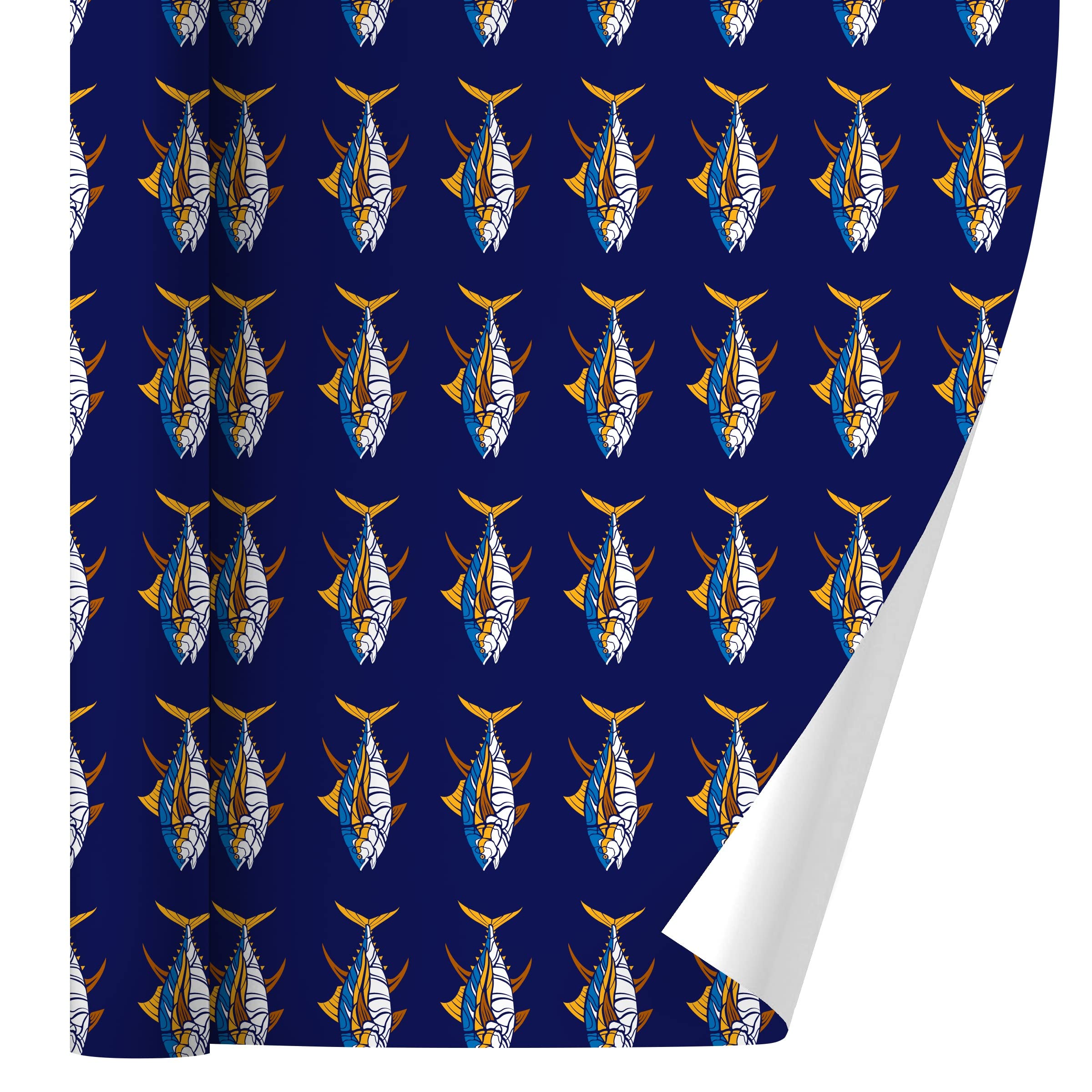 Tuna Fish Design Gift Wrap Paper Roll - Premium Wrapping Paper for Birthday, Christmas & Party Gifts - 12