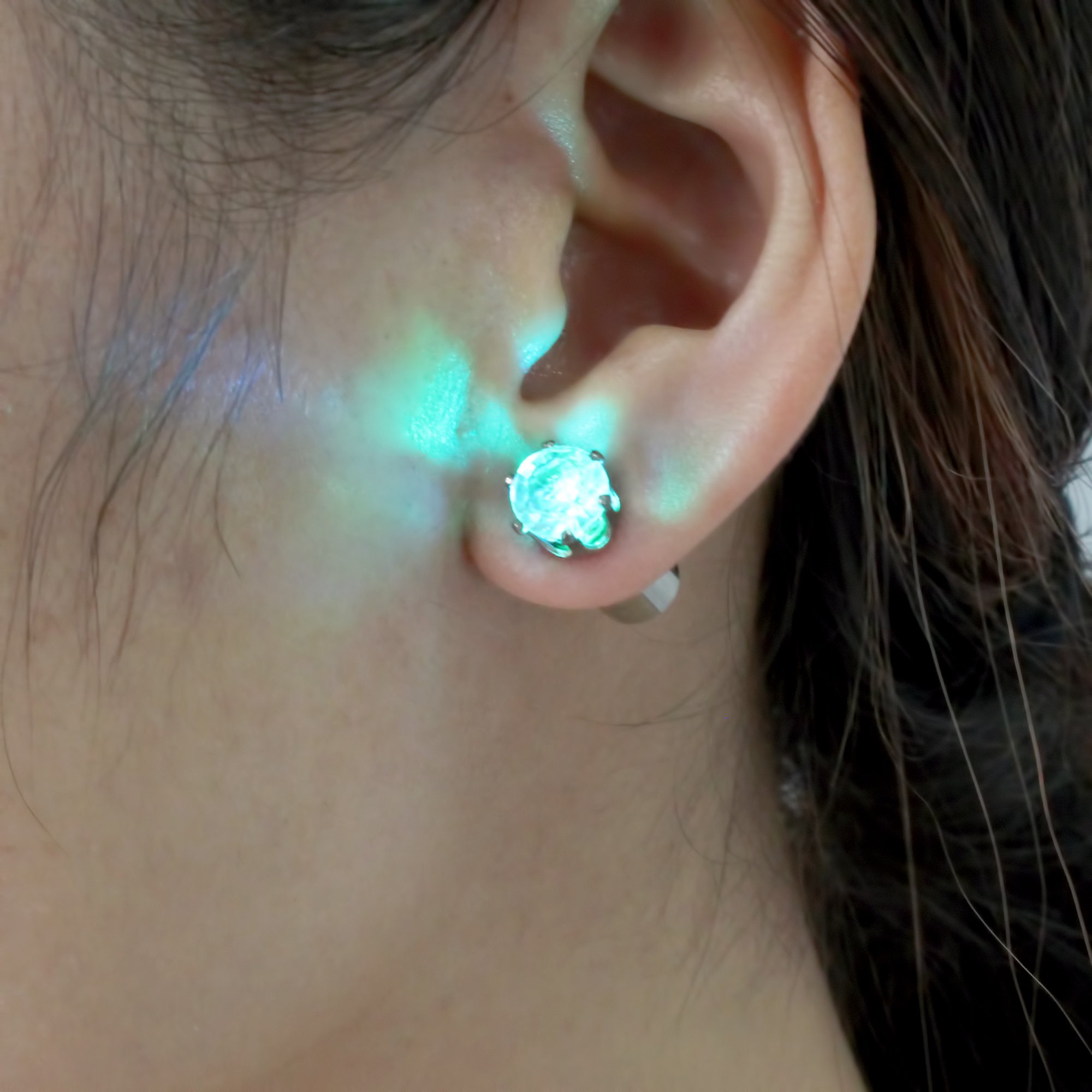Flashing LED Earrings for Women & Men - Glowing Light Up Crystal Pendant Drop Earrings, Diamond Crown Studs for Dance Party, Halloween, Thanksgiving, Christmas, Raves, Concerts & Night Events