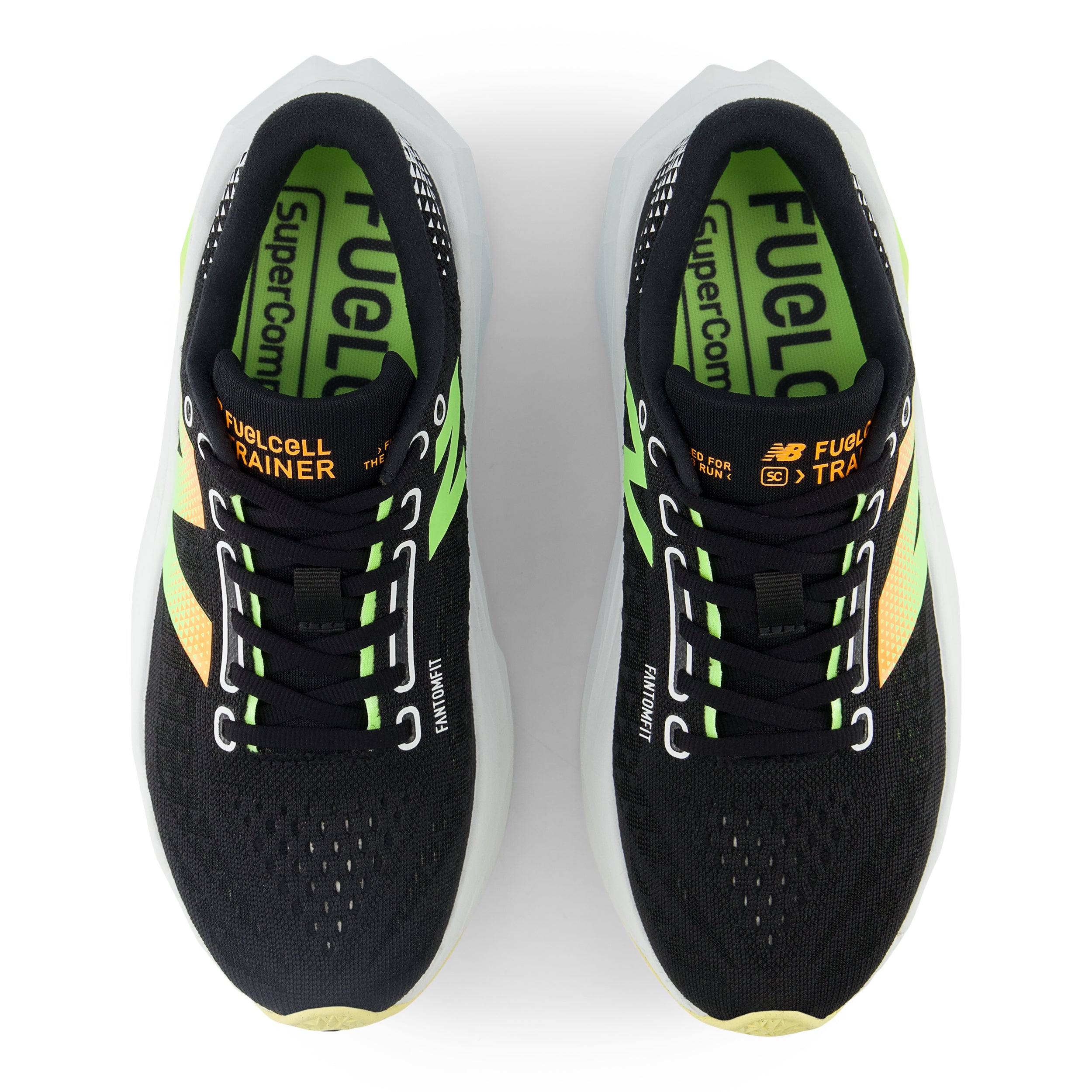 Women's FuelCell SuperComp Trainer v3 Running Shoes - Lightweight & Cushioned for Training (Black/Phantom/Bleached Lime Glo/White Peach) | Perfect for Marathon Training, Gym Workouts & Daily Jogging