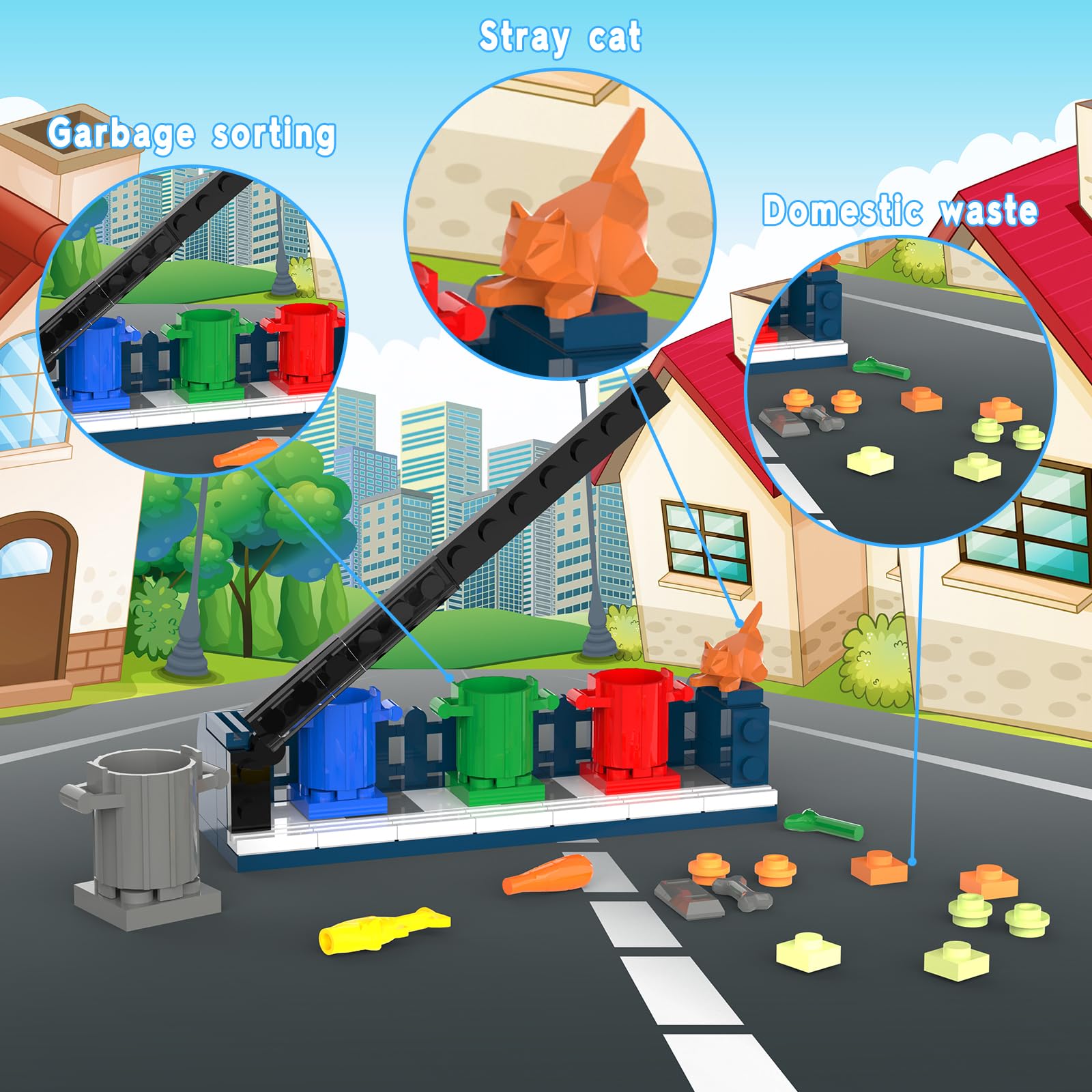 Tenhorses Garbage Truck Building Set - 432PCS Recycling Truck Toy with 4 Sorting Bins & Tipping Platform, STEM Educational Construction Kit for Kids Ages 6+, Perfect Gift for Boys & Girls | Playtime, Birthday & Learning Scenes