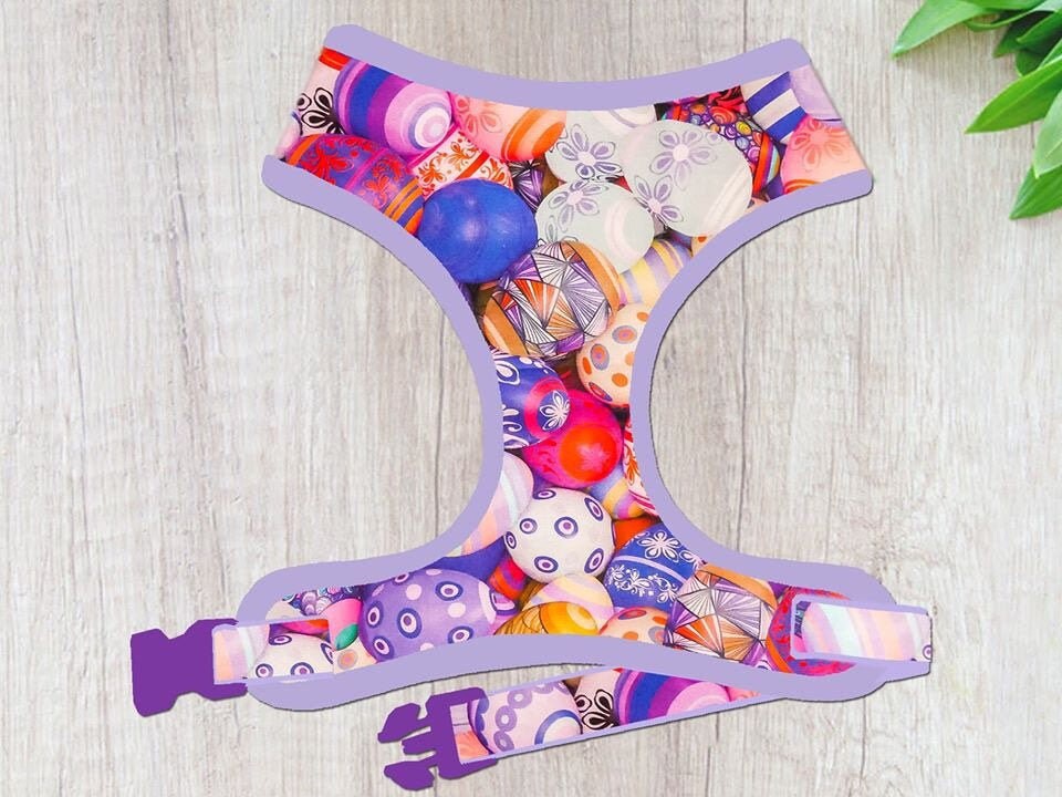 Easter Dog Harness with Egg Design - Adjustable Pet Vest for Small Medium Large Dogs - Perfect for Easter Celebrations, Pet Parades, and Outdoor Adventures
