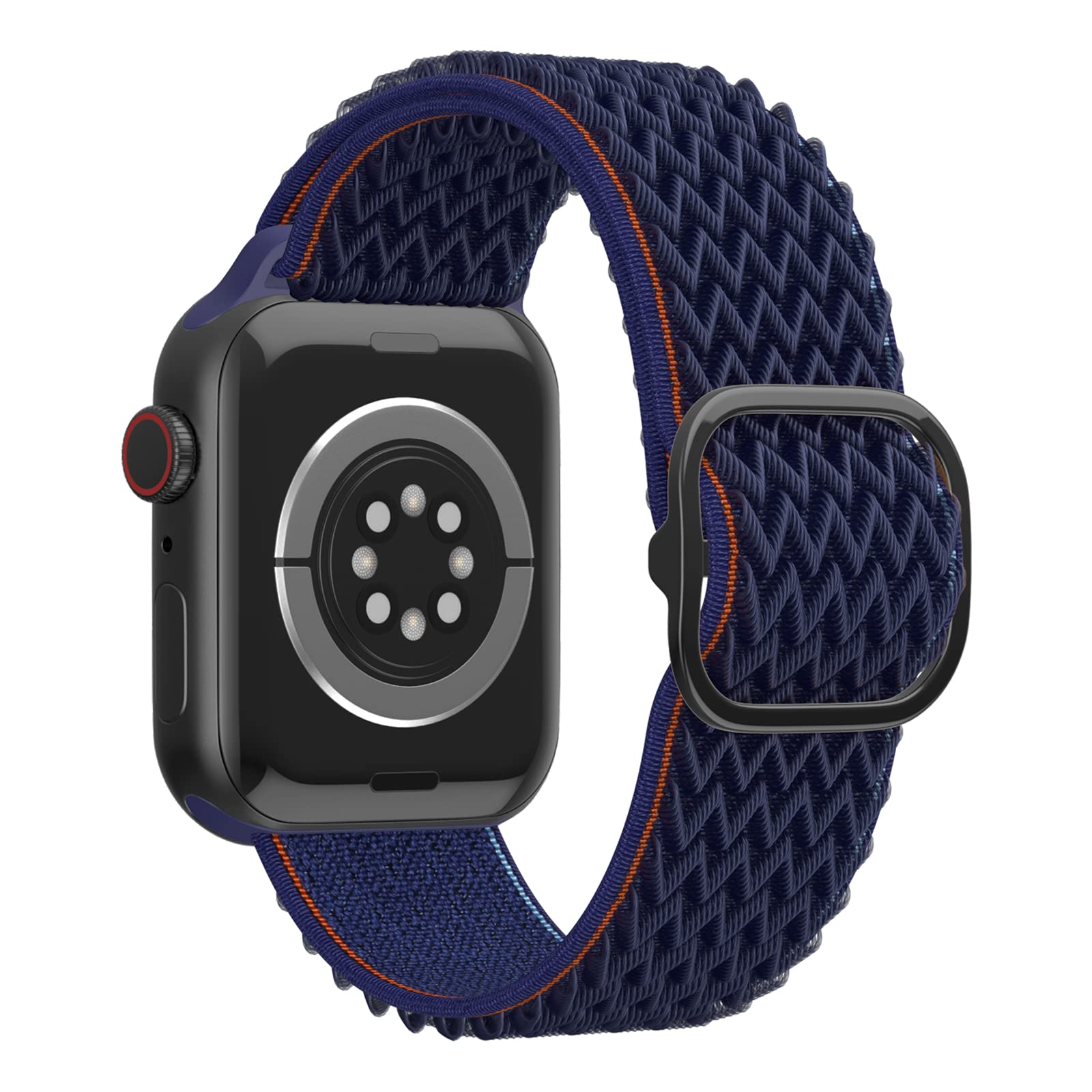 Stretchy Nylon Braided Apple Watch Bands Compatible with Series 6/5/4/3/2/1/SE (38mm 40mm 41mm 42mm 44mm 45mm) - Soft Woven Replacement Strap for Women & Men - Perfect for Workouts, Running & Everyday Wear