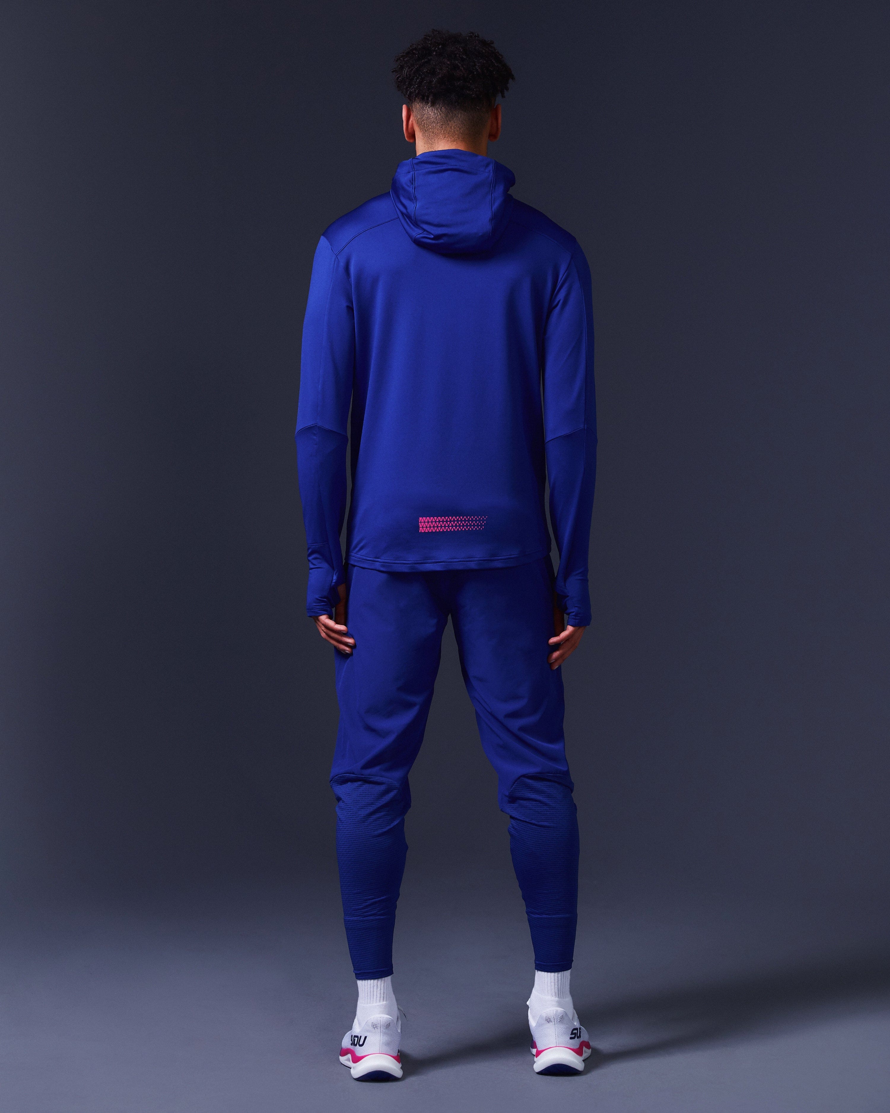 SRH 01 Hoodie - Dark Blue & Pink Pullover Sweatshirt for Men & Women | Casual Streetwear, Gym, Outdoor Activities