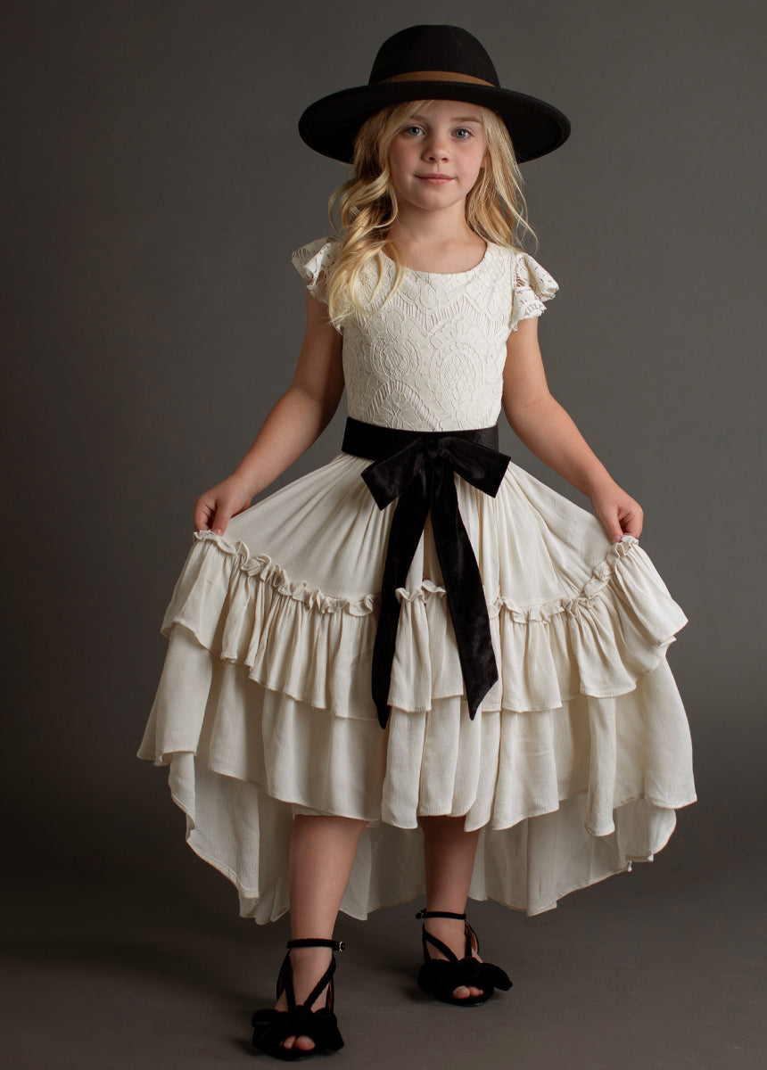 Elegant Cream Lace Petticoat Dress for Women - Perfect for Weddings, Parties & Vintage Fashion Outfits