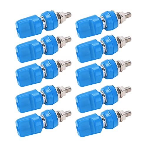 100A Terminal Binding Post 10pcs - High Current Electrical Connectors for Marine & Electronic Equipment (Blue) - Perfect for Ship Wiring, Power Distribution & Industrial Applications
