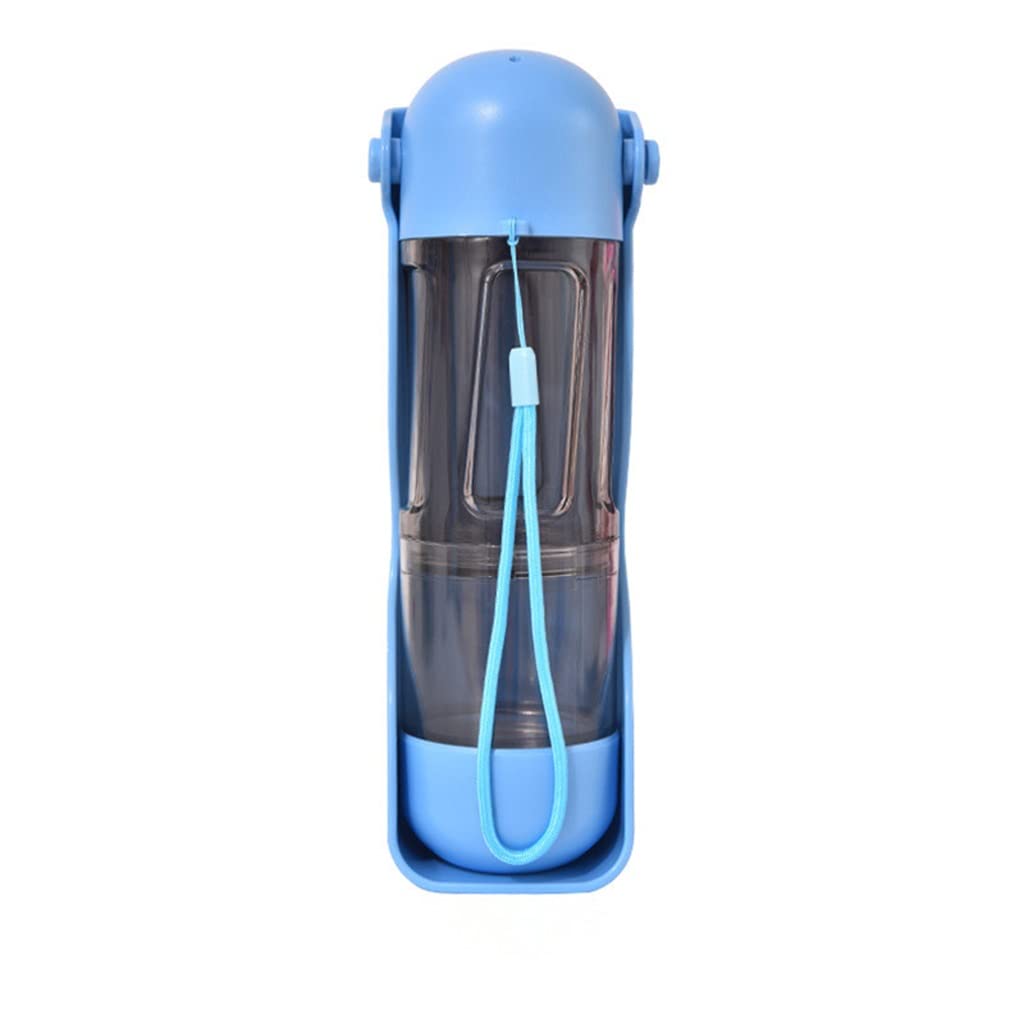 Portable Dog Water Bottle with Bowl - LEEC Travel Pet Drinking Dispenser for Dogs, Cats & Outdoor Activities - Includes Collapsible Cup, Feeder & Waste Bags (Blue) - Perfect for Hiking, Camping, Dog Walks & Car Travel
