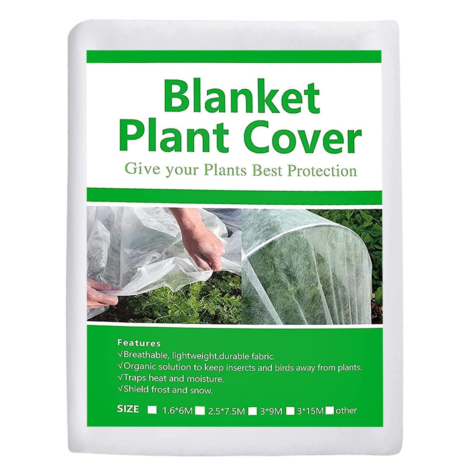 **Winter Plant Protection Cover - Floating Blanket for Garden & Vegetable Beds - Heavy-Duty Fabric Frost Protection for Plants - White Rectangle Quilt (One Size) - Ideal for Winter Gardening & Frost Prevention**