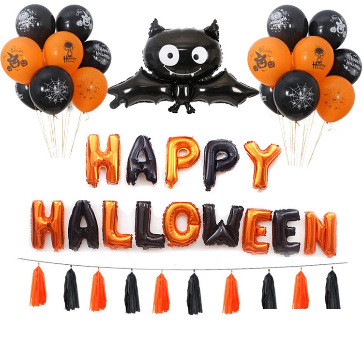Halloween Alphabet Balloons - Decorative Letter Balloons for Halloween Party Decorations, DIY Home & Classroom Decor - Perfect for Spooky Celebrations, Photo Backdrops & Festive Events