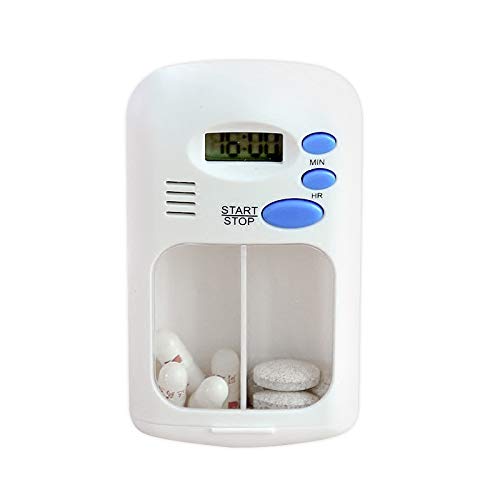 2 Grid Electronic Timer Pill Organizer - Portable Medicine Storage Box with Alarm Reminder for Daily Pills & Vitamins | Perfect for Travel, Work, and Home Use