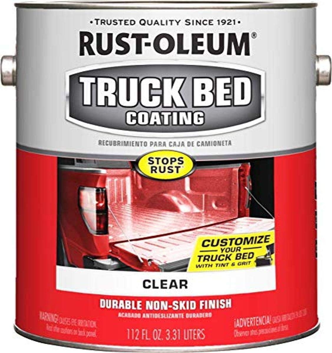 Rust-Oleum 340451 Clear Automotive Truck Bed Coating - 1 Gallon Waterproof Protective Paint for Pickup Trucks & SUVs - DIY Vehicle Protection for Long-Lasting Durability