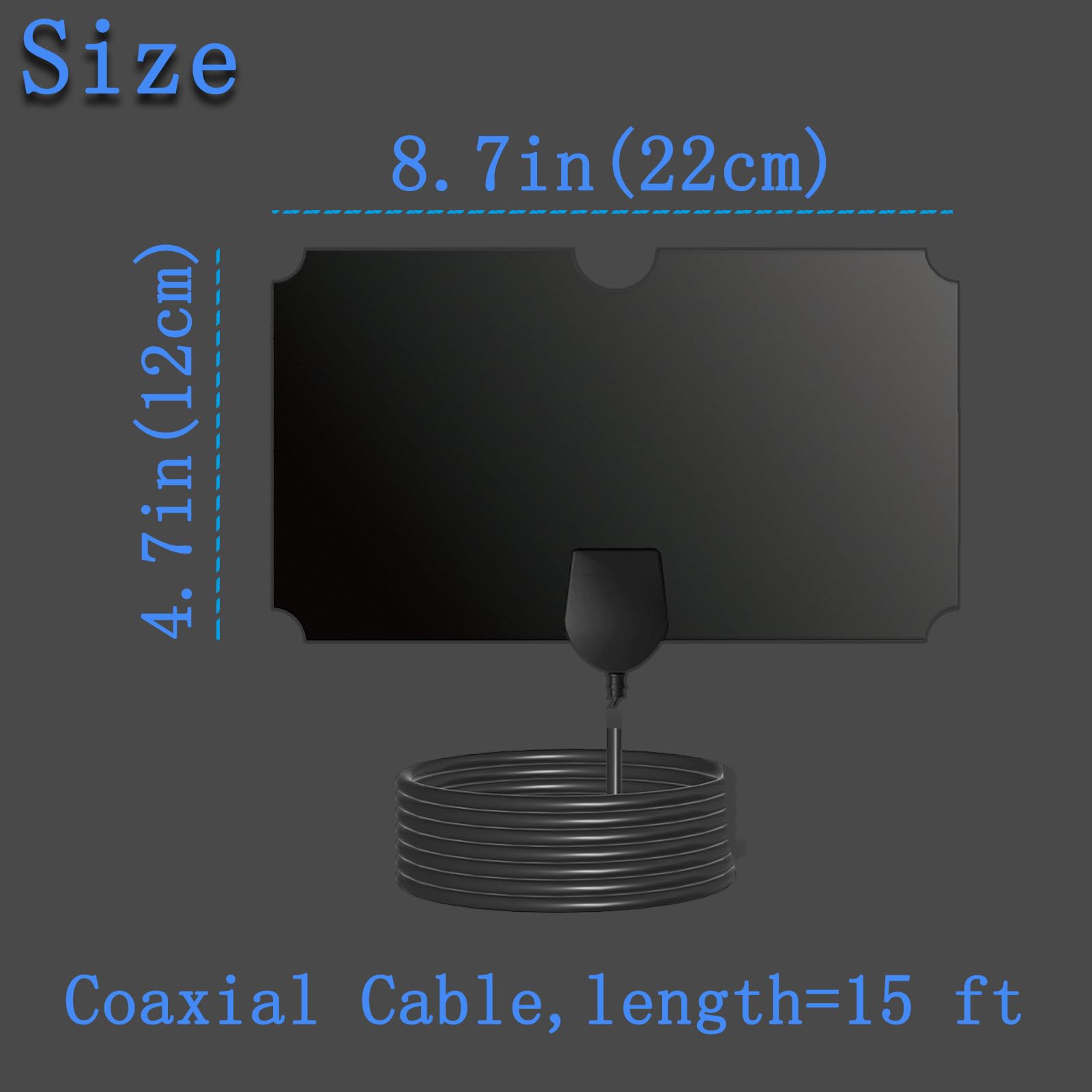 Digital TV Antenna for Smart TV - Indoor HDTV Antenna with 15ft Coaxial Cable, Supports 4K 1080p Local Channels, Long Range Reception & Omnidirectional Signal - Perfect for Home Theater, Apartment, RV & Office Use