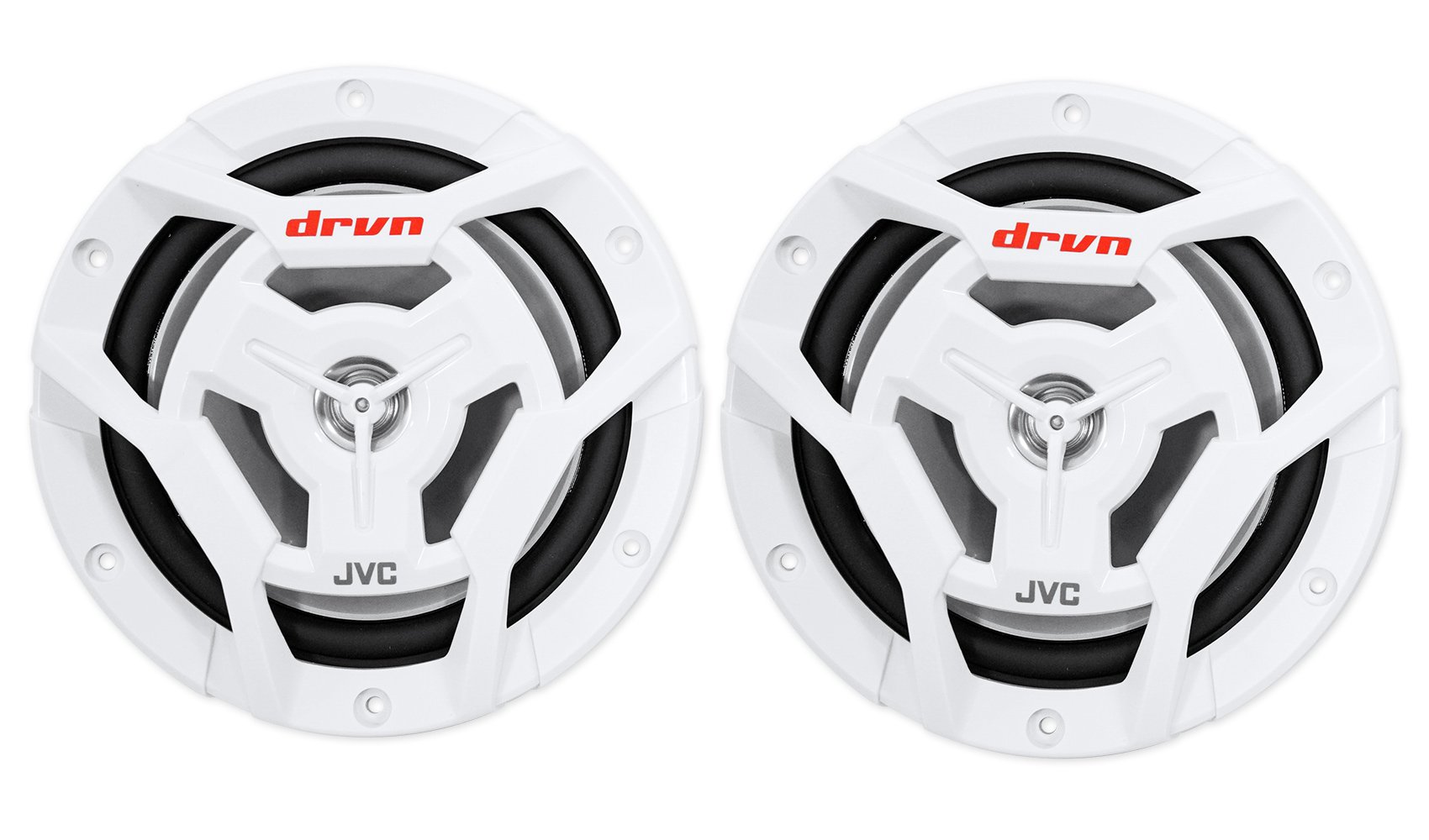 JVC CS-DR6201MW 6.5 Inch 600 Watt 2-Way Coaxial Marine Waterproof Boat Speakers - Perfect for Boats, Yachts & Outdoor Marine Audio Systems