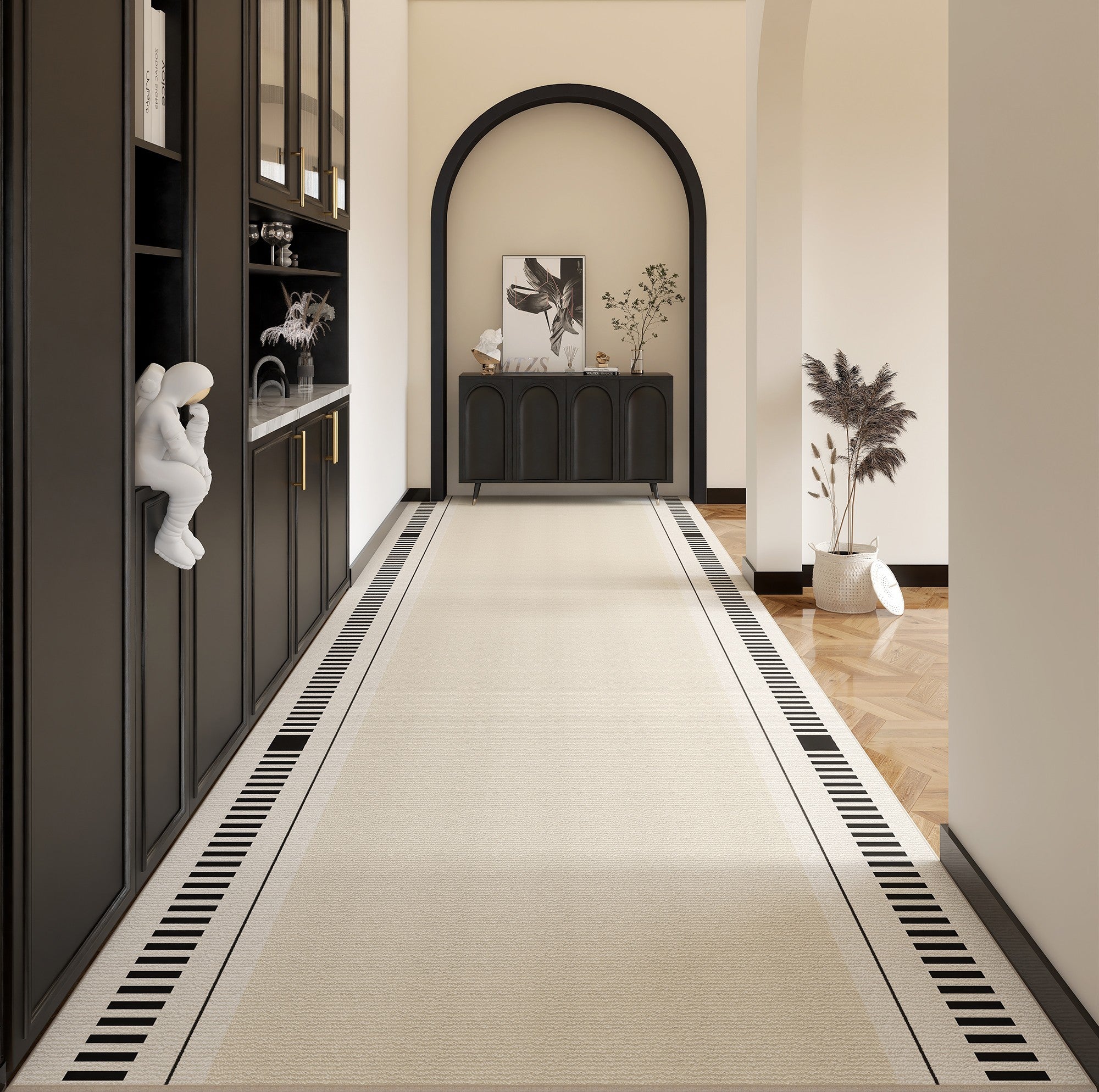 20 ft Extra Long Washable Kitchen Runner Rug - Modern Narrow Hallway Carpet for Entryway, Living Room & Bedroom - Non-Slip Contemporary Design (25 ft Option Available)
