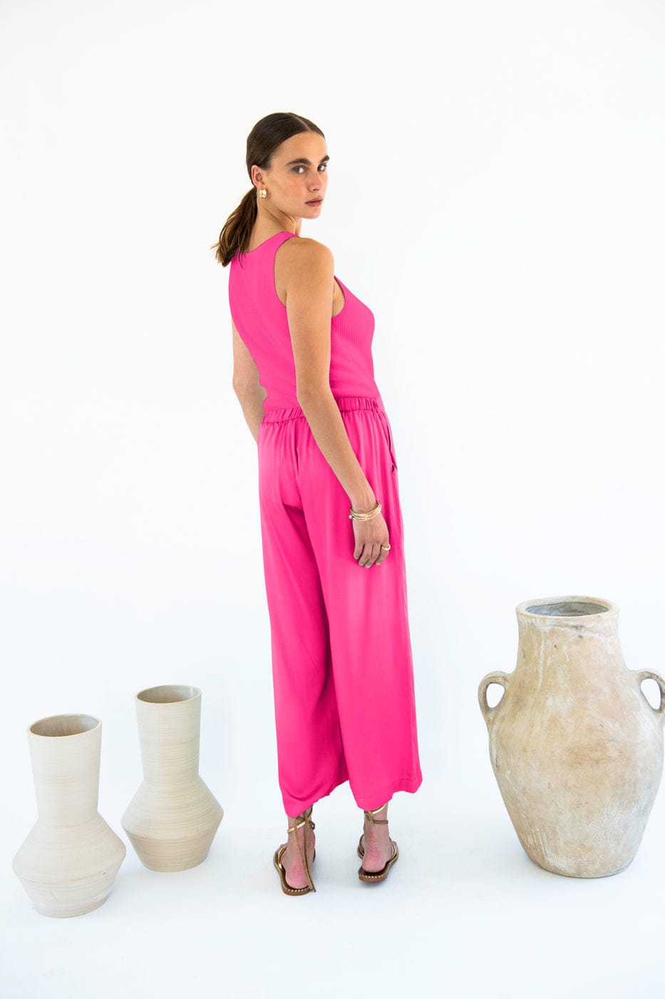Carina TENCEL™ Modal Cropped Palazzo Pants for Women | High Waist Wide Leg Trousers in Multiple Colors | Comfortable & Breathable for Office, Travel & Casual Wear