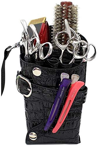 BENGKUI Professional Barber Hairdressing Tool Bag - Black Beauty Equipment Organizer for Scissors, Combs & Clippers with Waist Pockets - Perfect for Salon Stylists & Mobile Hairdressers