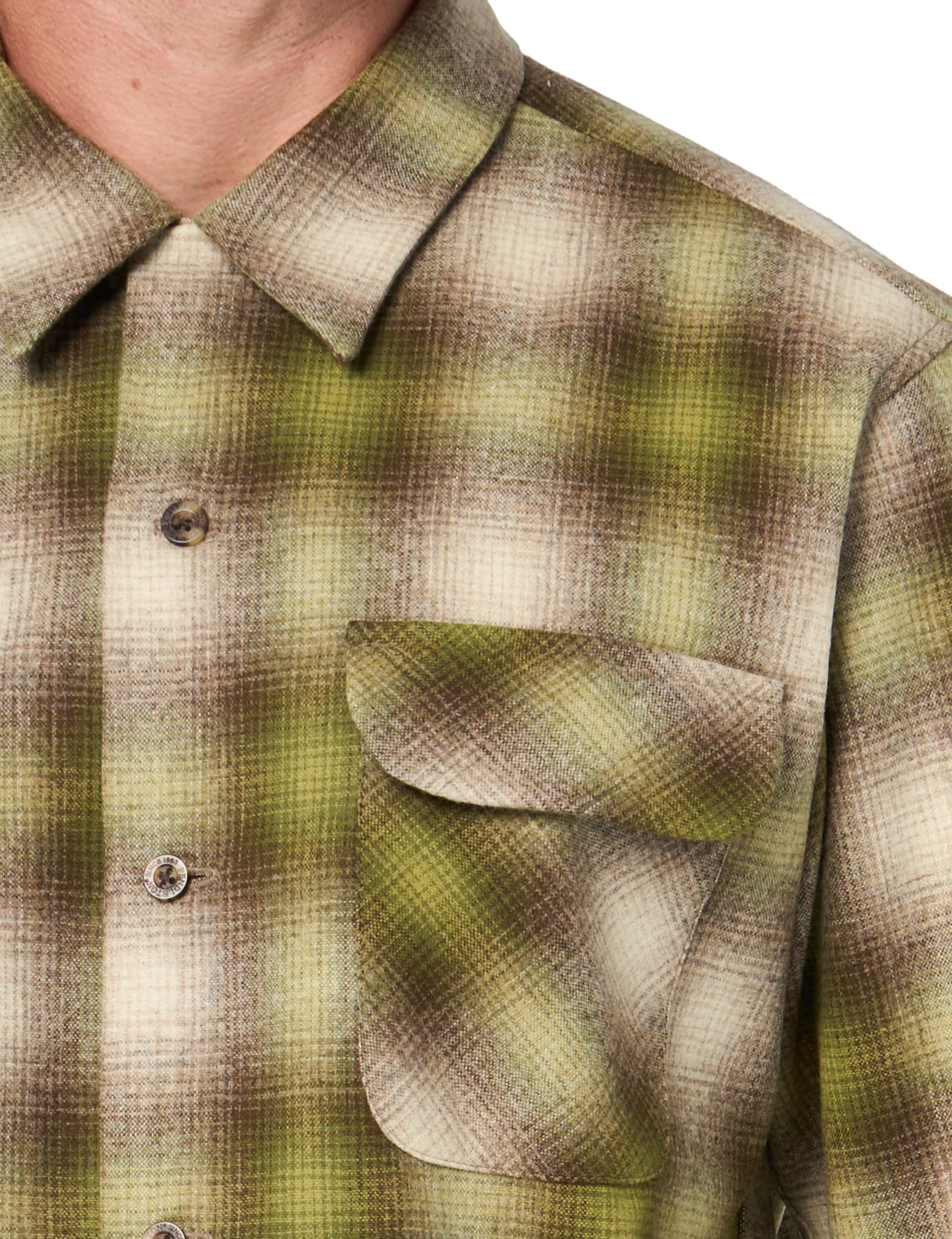 PENDLETON Men's Long Sleeve Flannel Shirt - Classic Plaid Button-Up for Casual Wear, Outdoor Adventures & Layering