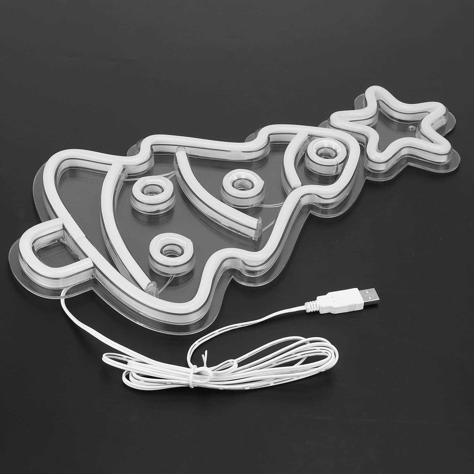 USB Powered LED Neon Sign - Christmas Tree Neon Light for Wall Decor, Kids Room, Bar, Wedding & Birthday Party | Novelty Lighting for Home, Leisure & Proposals | Energy Efficient LED Signboard Lights