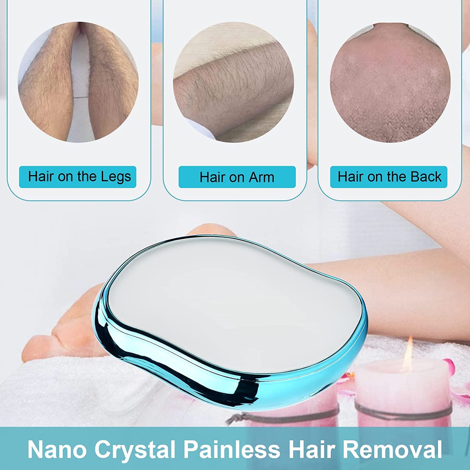 **Crystal Hair Eraser – Painless Hair Removal Tool for Women & Men | Exfoliating & Smoothing for Arms & Legs | Fast & Easy at-Home Hair Removal for Silky Skin**    *(Perfect for pre-beach prep, post-waxing touch-ups, or daily smooth skin maintenance!)*