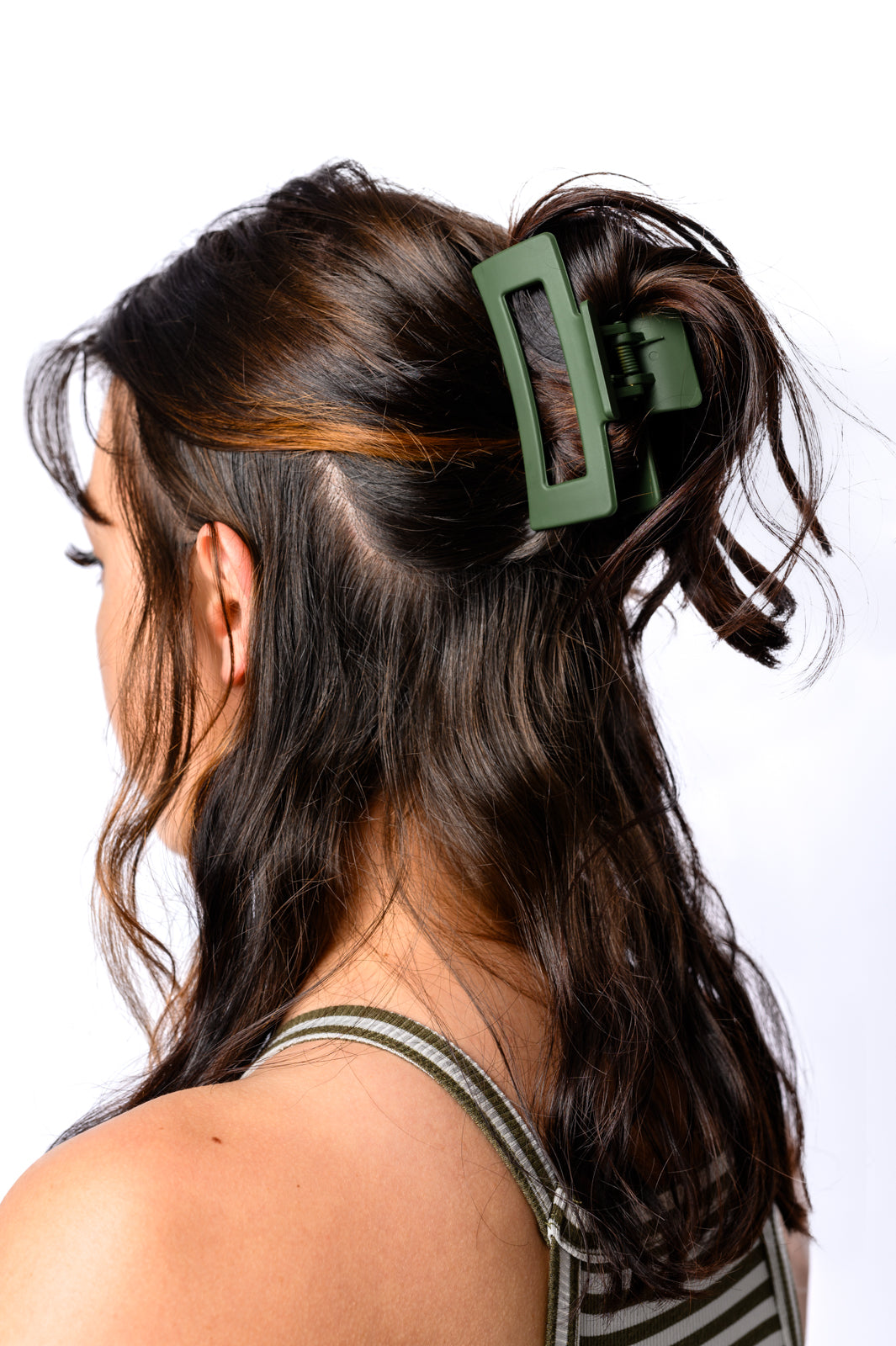 4 Pack Forest Green Hair Claw Clips for Women - Strong Hold Hair Clips for Thick Hair, Ponytail, Bun & Updos - Perfect for Work, Gym, Travel & Everyday Use