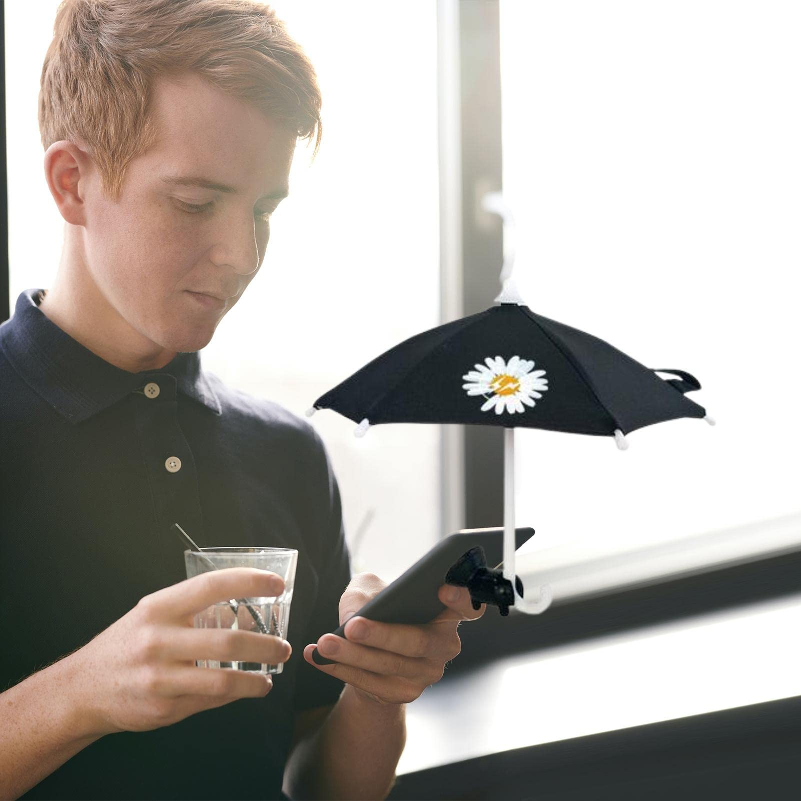 Phone Sun Shade Holder with Suction Cup - Adjustable Sun Visor Stand for Cell Phones | Perfect for Outdoor Activities, Beach, Driving & Desktop Use