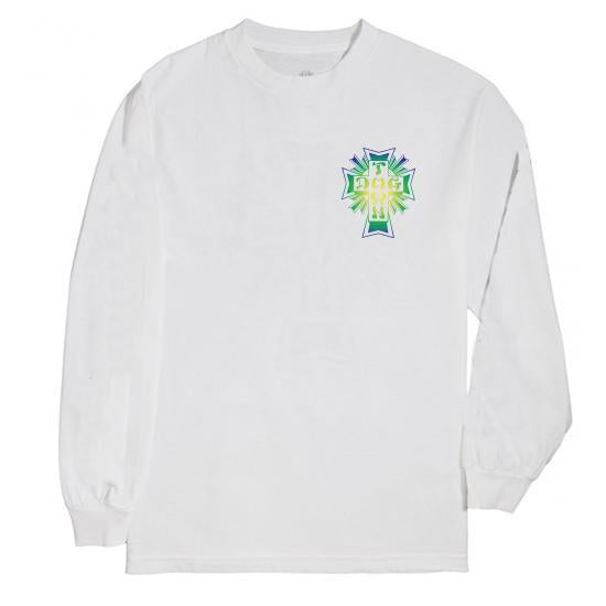 Dogtown Cross Fade Long Sleeve T-Shirt for Men - White Cotton Crewneck Tee - Streetwear Fashion for Skateboarding & Urban Lifestyle