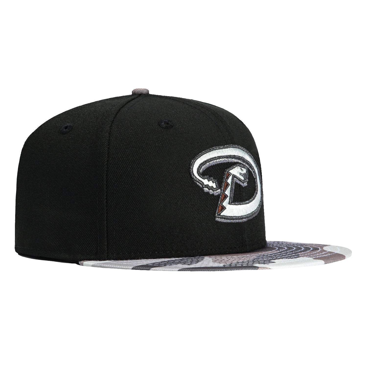 New Era 59Fifty Surveillance Pack Arizona Diamondbacks Snapback Hat - Black & Camo Baseball Cap for Men, Game Day & Streetwear Fashion