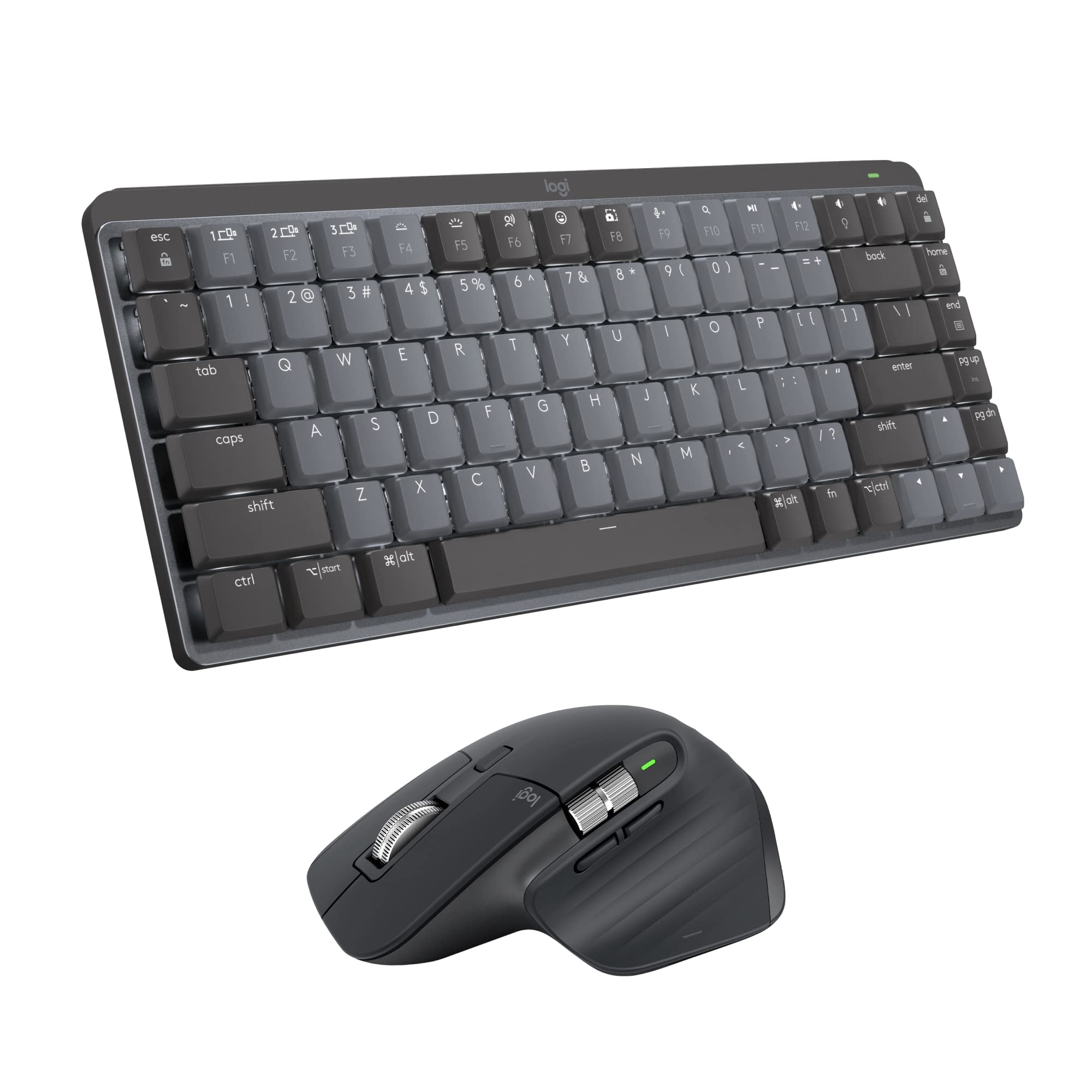 Logitech MX Mechanical Mini TKL Backlit Wireless Keyboard & MX Master 3S Wireless Mouse Bundle - Linear Switches, Bluetooth, USB-C | Compatible with Mac, Windows, Linux, iOS, Android | Perfect for Office Work, Gaming & Graphic Design