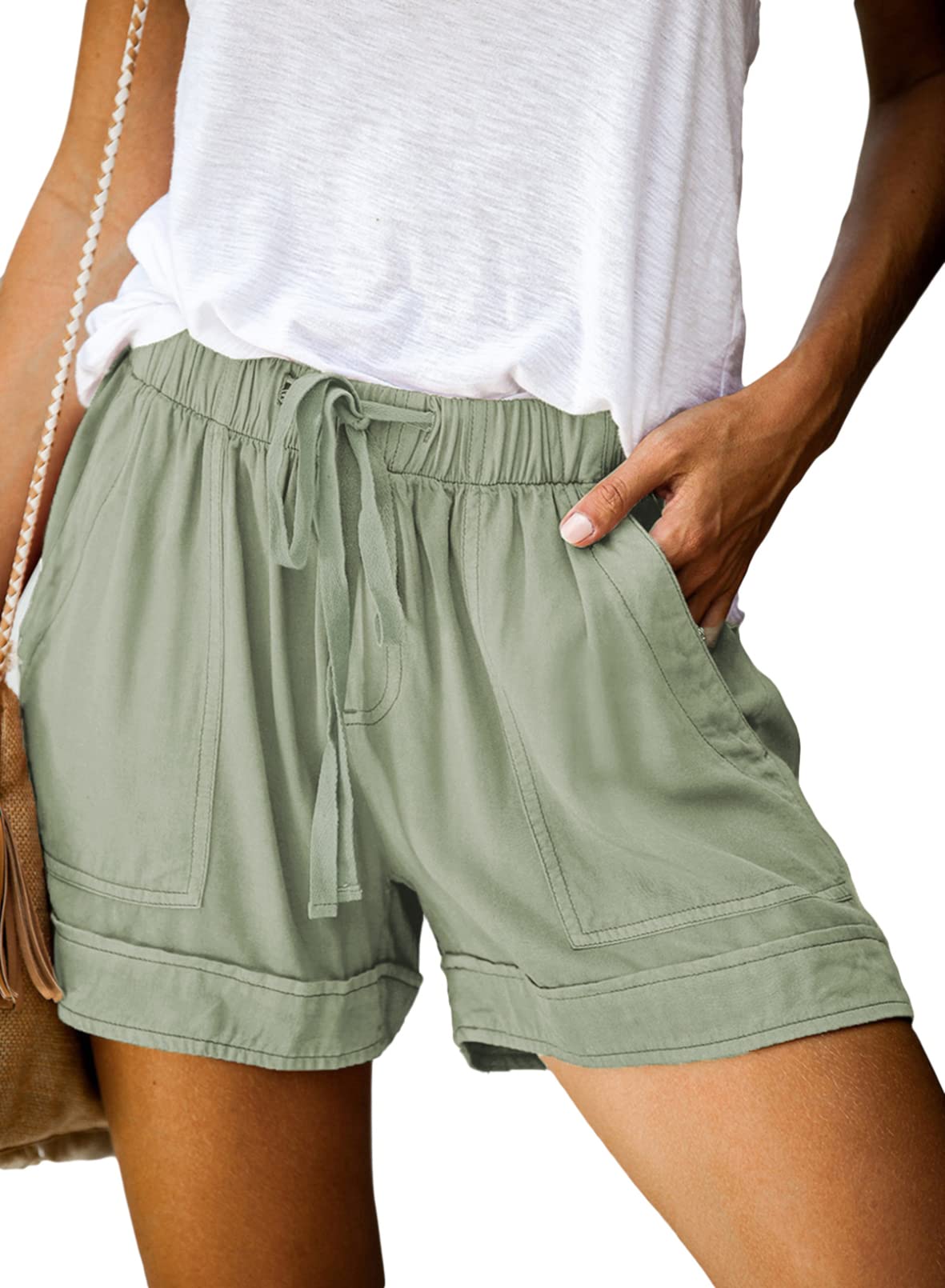 Women's Comfy Drawstring Casual Elastic Waist Shorts with Pockets - Perfect for Yoga, Running, Lounging & Summer Outfits
