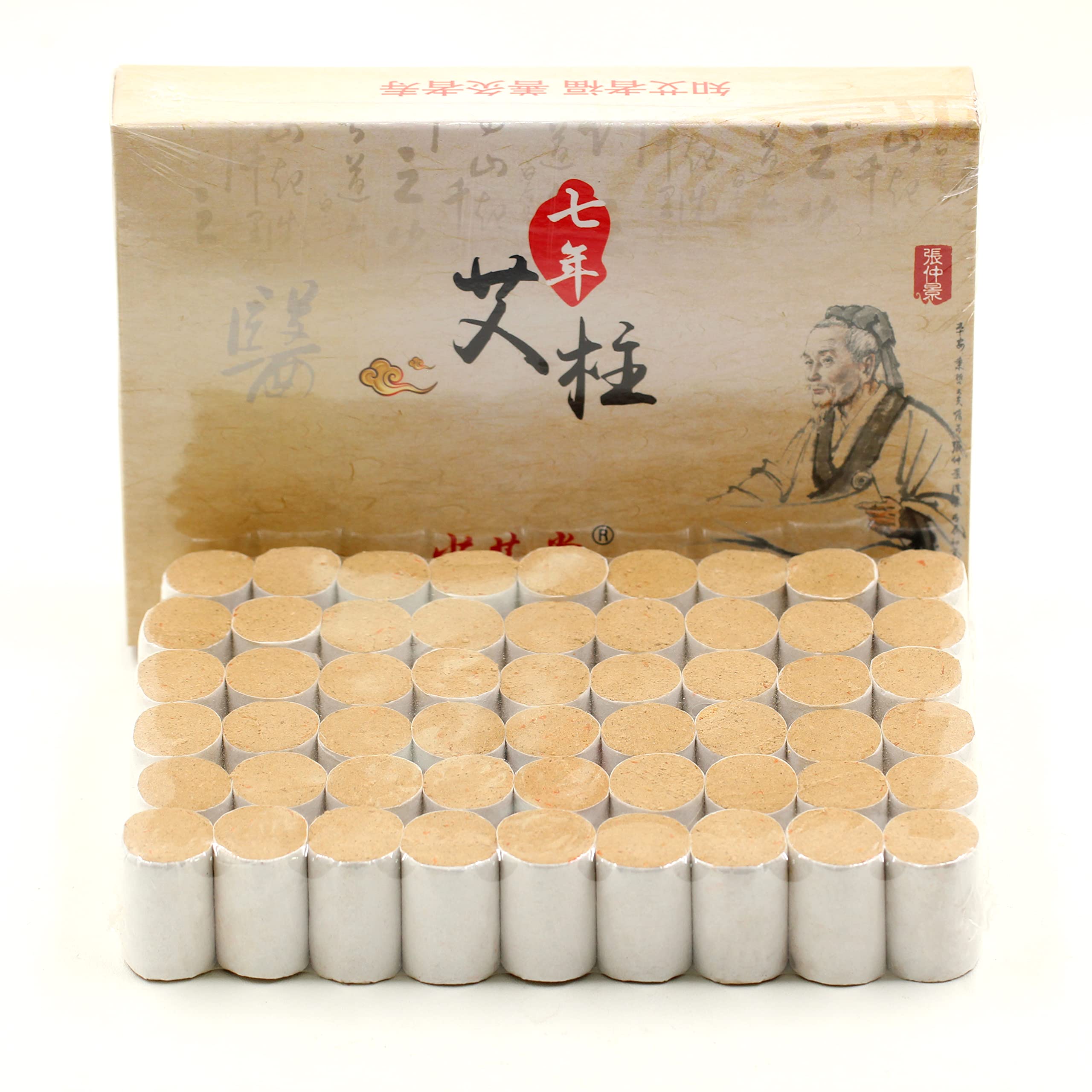Pure Ginger Moxibustion Moxa Cones - 60:1 High Ratio, 7-Year Aged Chinese Mugwort (Ai Ye) for Acupuncture Therapy - Natural Pain Relief for Back, Joint & Muscle Discomfort - Perfect for Home Wellness & Traditional Chinese Medicine Practice