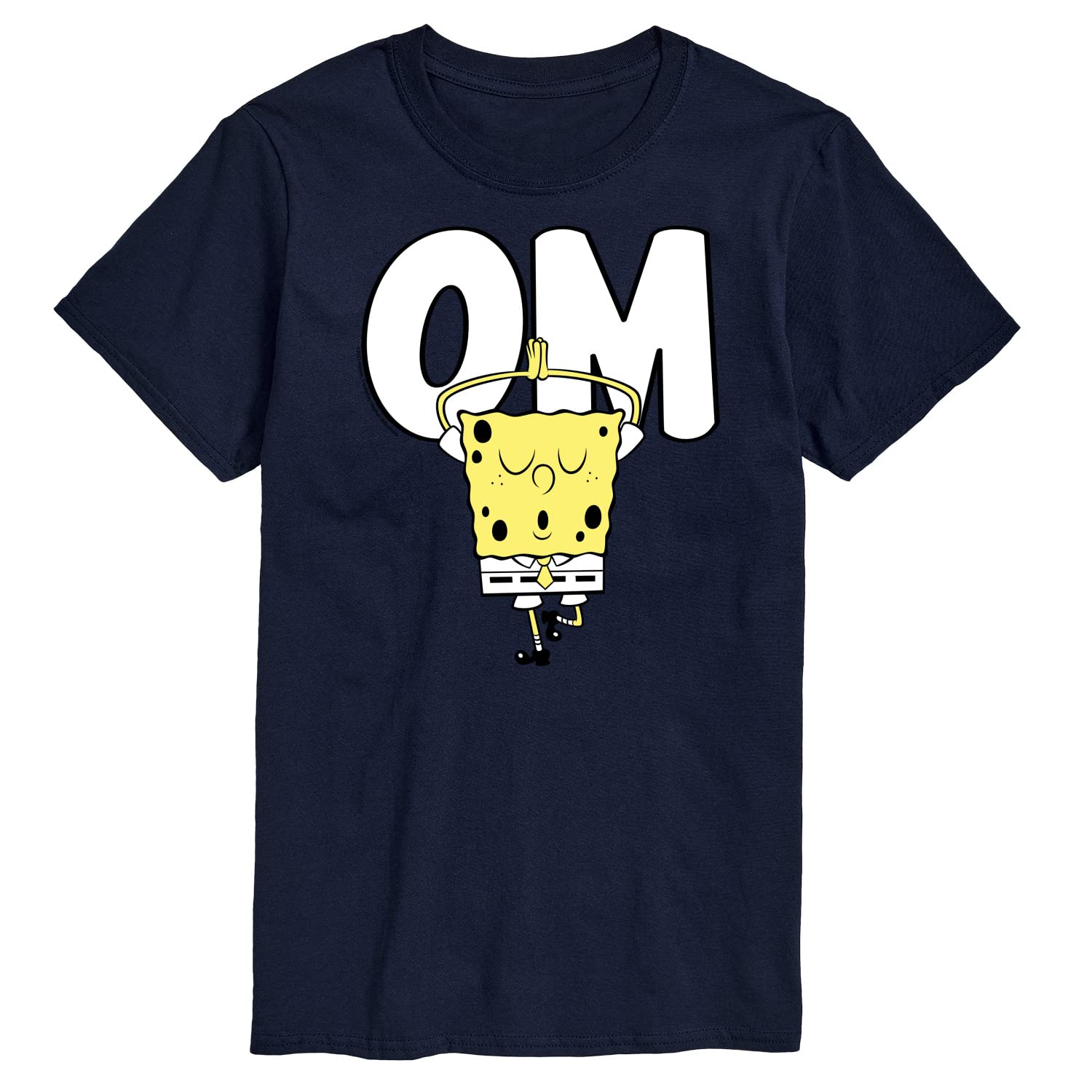 Spongebob Squarepants Graphic T-Shirt for Men | Funny Cartoon Yoga Pose Design | Soft Cotton Short Sleeve Tee | Perfect for Casual Wear, Gifts & Anime Fans