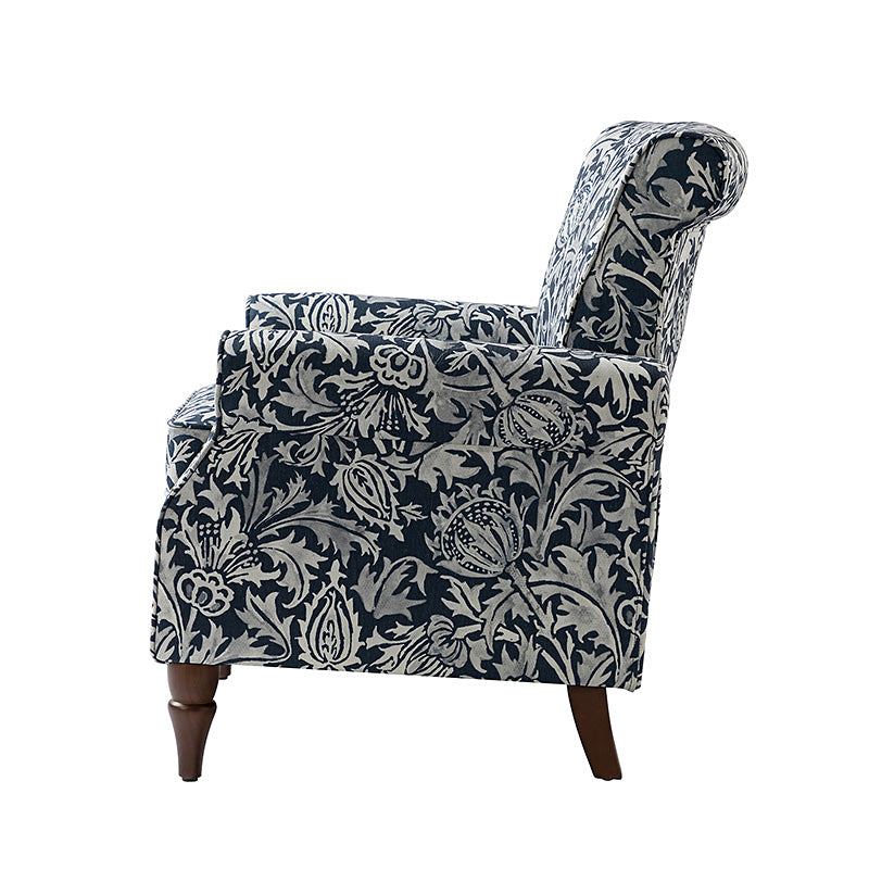 Artemisa Modern Floral Pattern Upholstered Armchair - Comfortable Living Room Accent Chair for Home Office & Lounge Decor