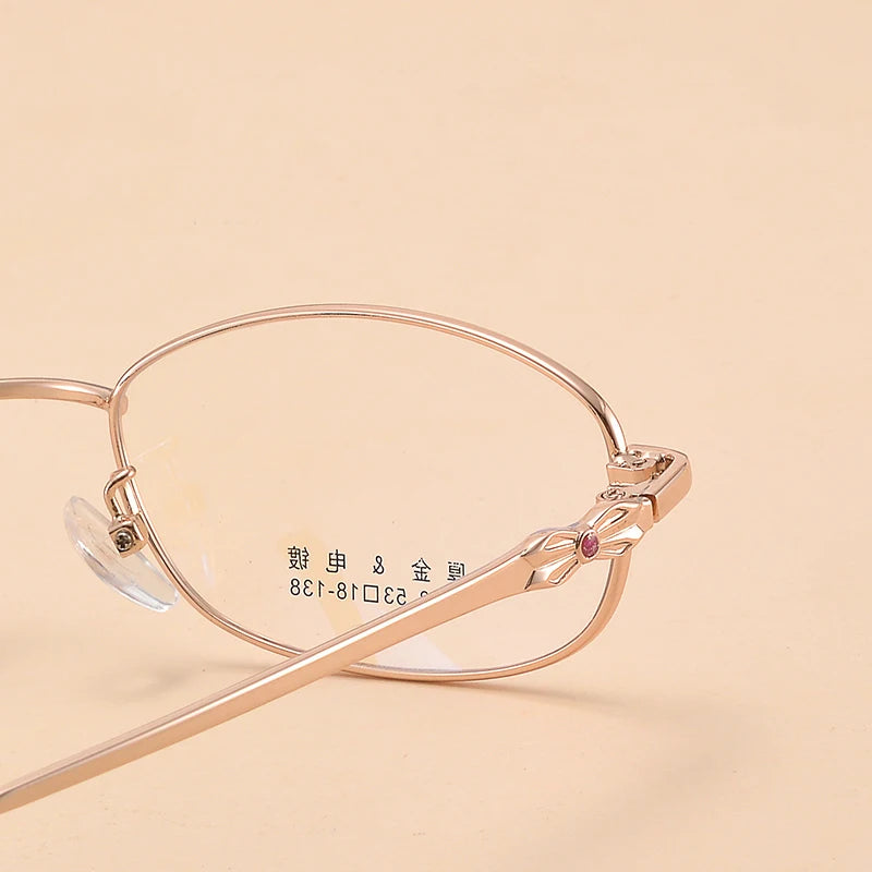 Bclear Women's Full Rim Oval Alloy Eyeglasses Frame My2033 - Lightweight & Stylish Eyewear for Work, Reading & Everyday Fashion