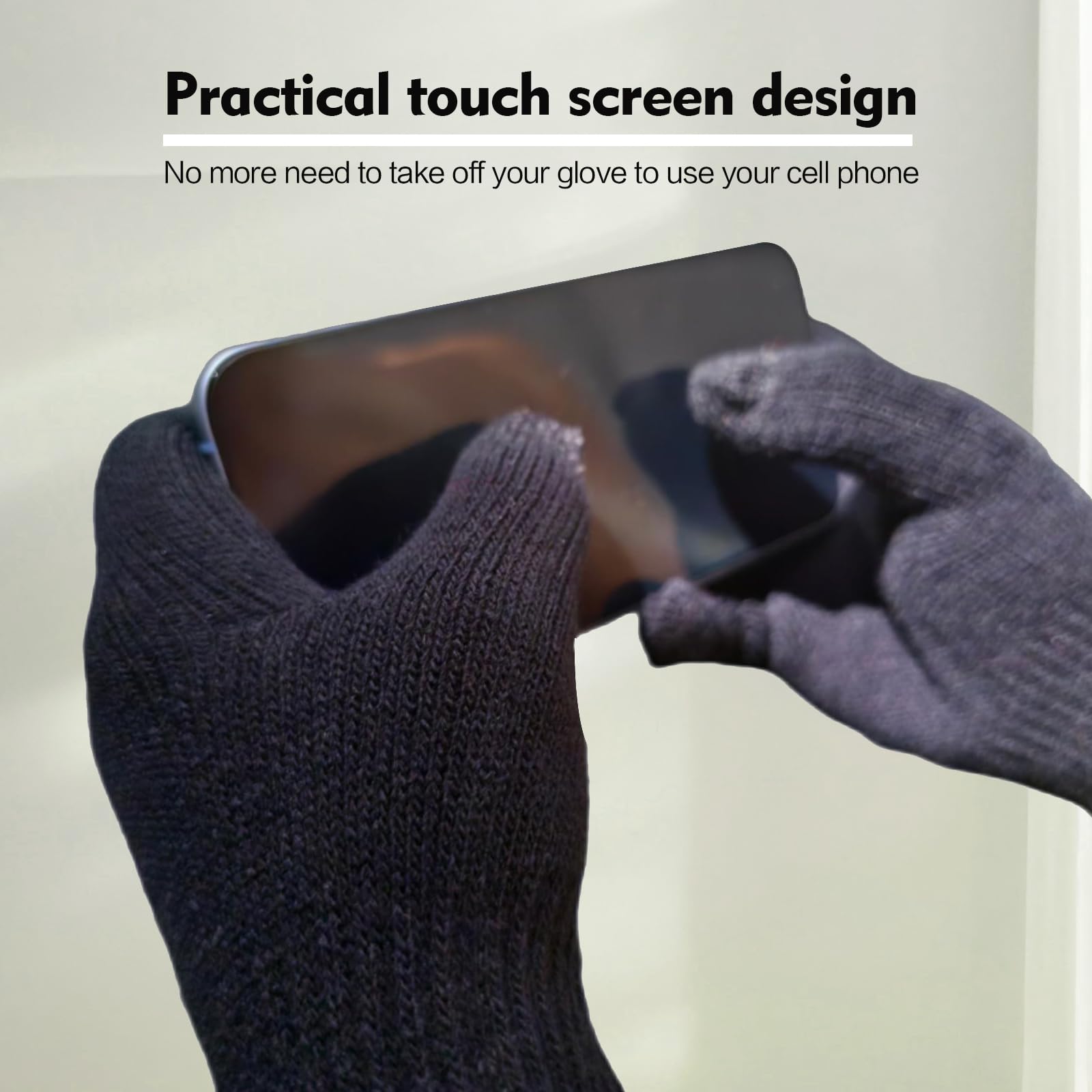 YCKZEU 3 Pairs Winter Gloves for Men & Women - Touchscreen Compatible, Warm Fleece Lined Cold Weather Gloves - Perfect for Skiing, Snowboarding & Outdoor Activities