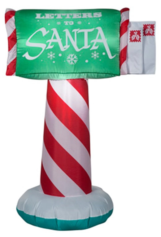 Inflatable 3.5' Letters to Santa Mailbox - Outdoor Christmas Decoration for Yard, Garden, and Holiday Party Decor