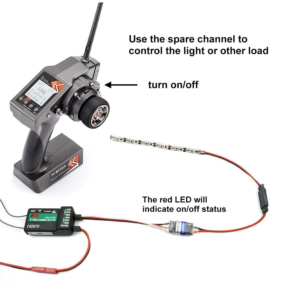 Blue LED Light Strips & Controller Switch Kit for RC Cars, Trucks, Airplanes - Compatible with Traxxas Slash, Rustler, TRX4, Axial, Tamiya, HSP - Perfect for Night Racing & Off-Road Crawling