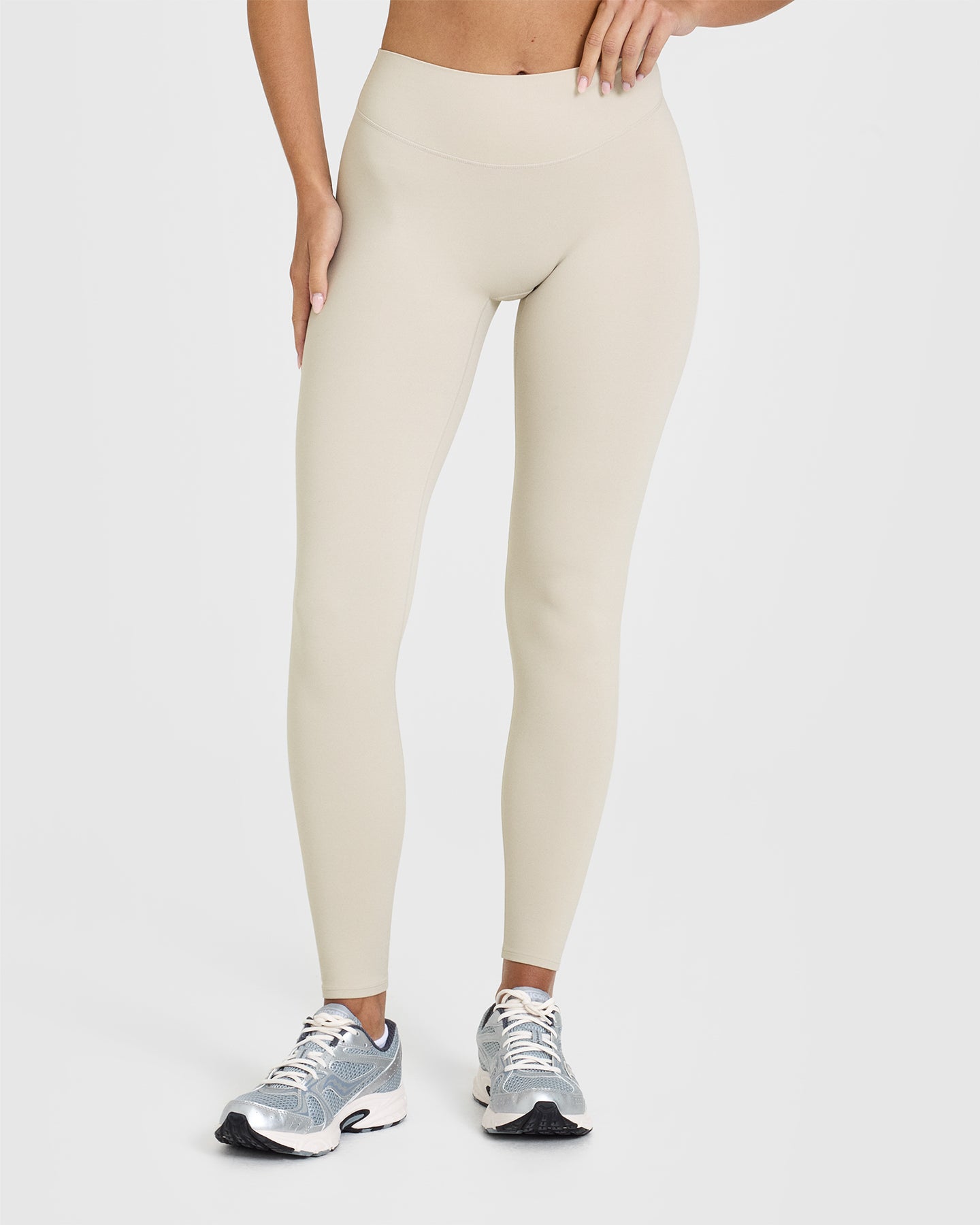 SoftMotion™ High Waist Yoga Leggings for Women - Breathable & Stretchy Workout Pants - Perfect for Yoga, Running, Gym & Lounge Wear (Sand Color)