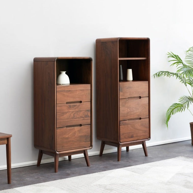 Solid Black Walnut Wood Side Cabinet - Rustic Nightstand, Entryway Storage, or Bathroom Organizer - Handcrafted for Home & Office Decor